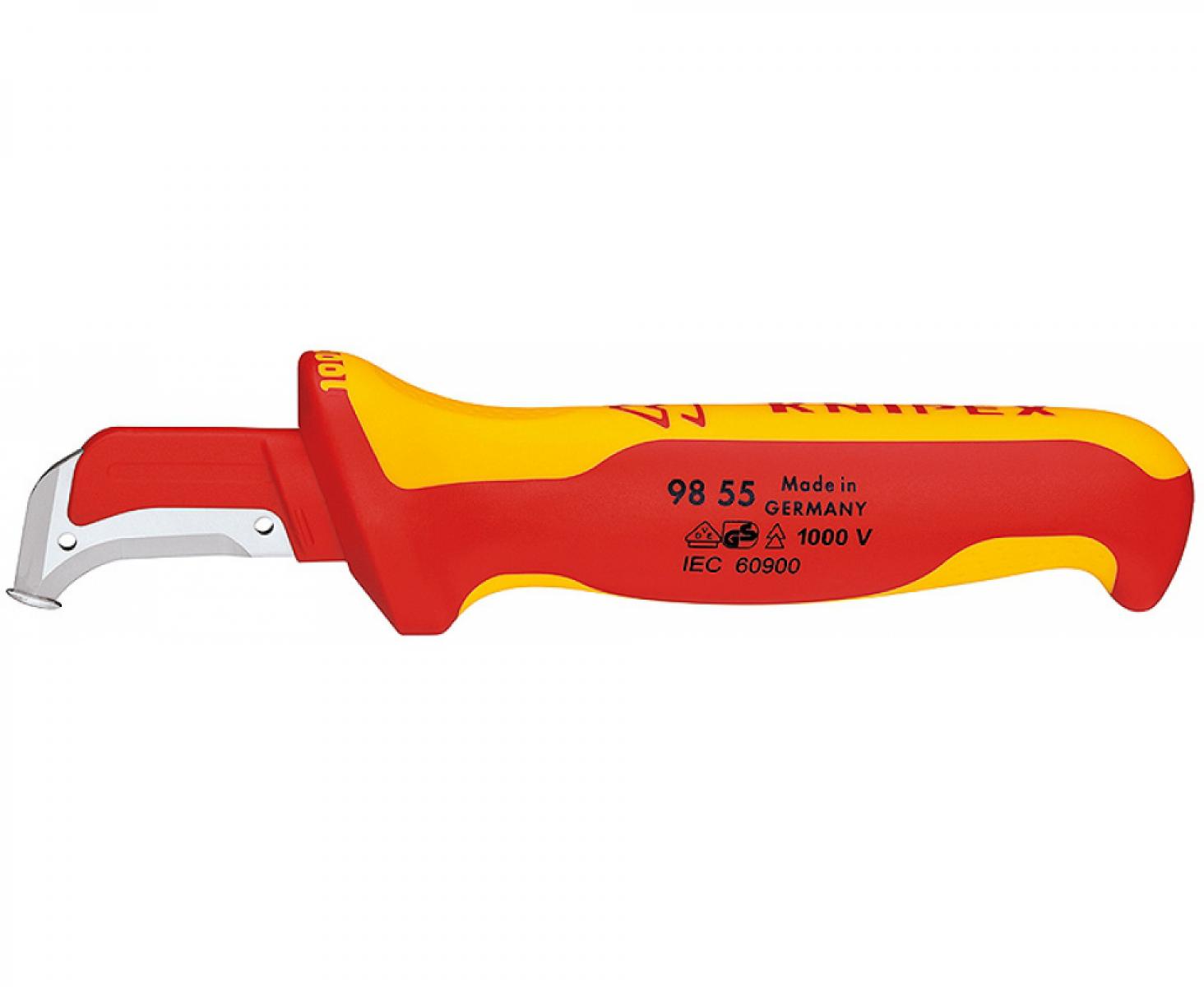 картинка Нож для удаления изоляции VDE Knipex KN-9855SB в блистере от магазина "Элит-инструмент"