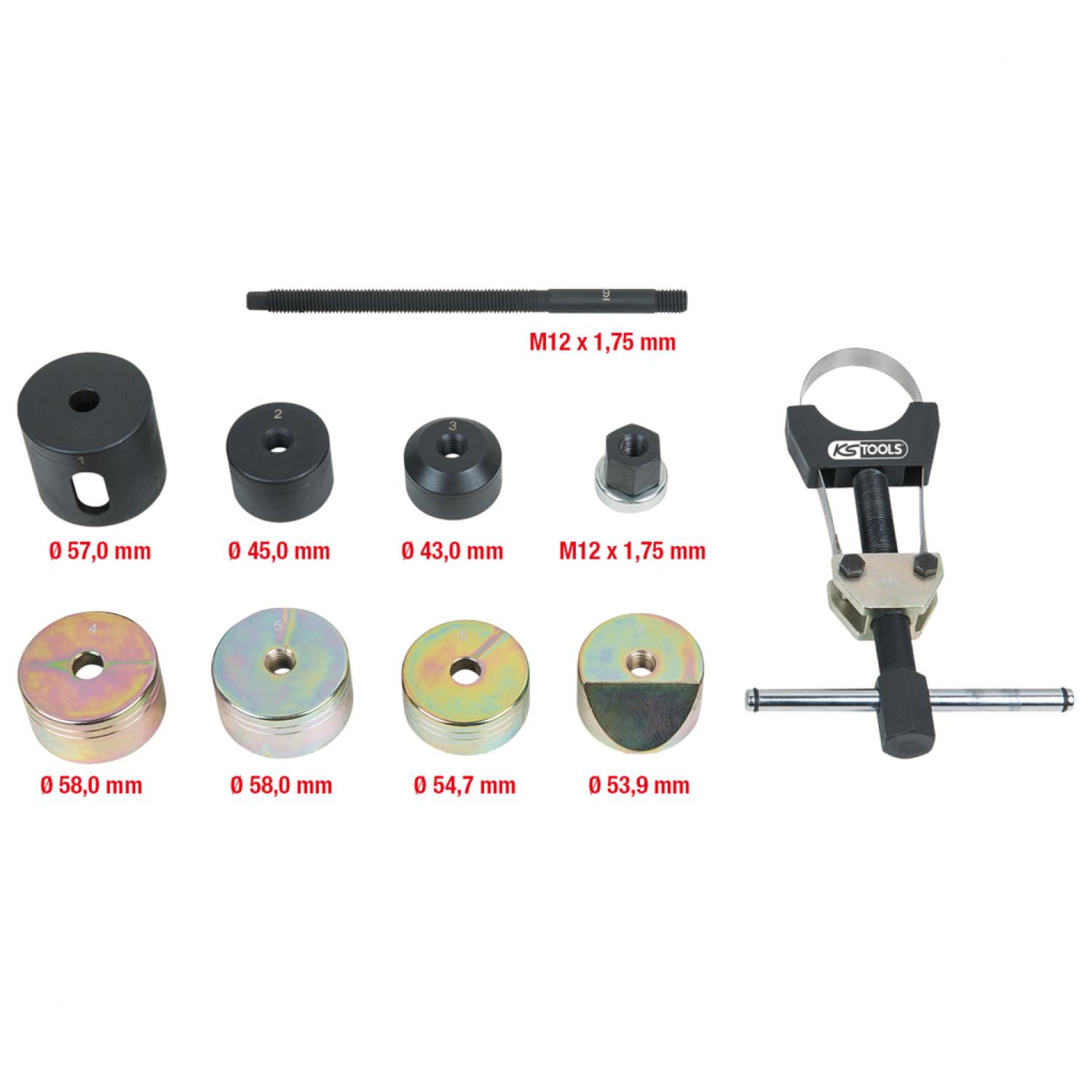 Комплект инструментов для сайлентблоков задней оси BMW, 10 шт