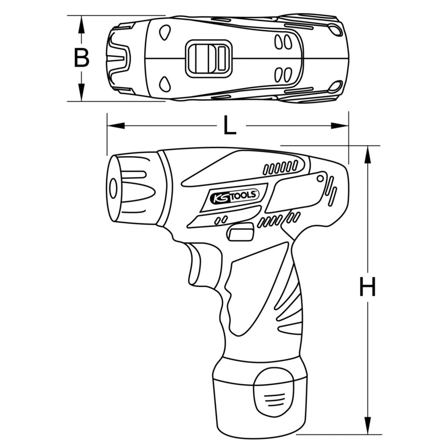 картинка Аккумуляторный ударный винтоверт 1/4'', 24 Нм, 400 об/мин, 10,8 В, с 1 аккумулятором и 1 зарядным устройством от магазина "Элит-инструмент"