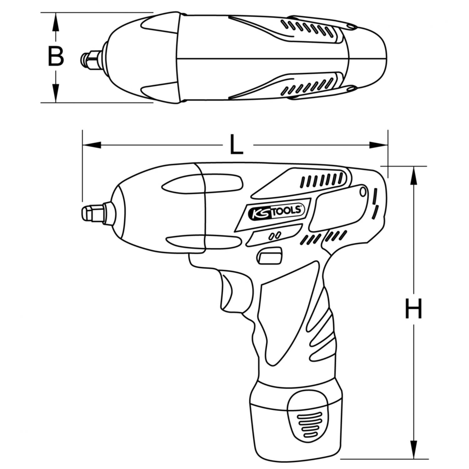 картинка Аккумуляторный ударный винтоверт 1/2'' с регулятором крутящего момента, 1800 об/мин, без аккумулятора и зарядного устройства от магазина "Элит-инструмент"