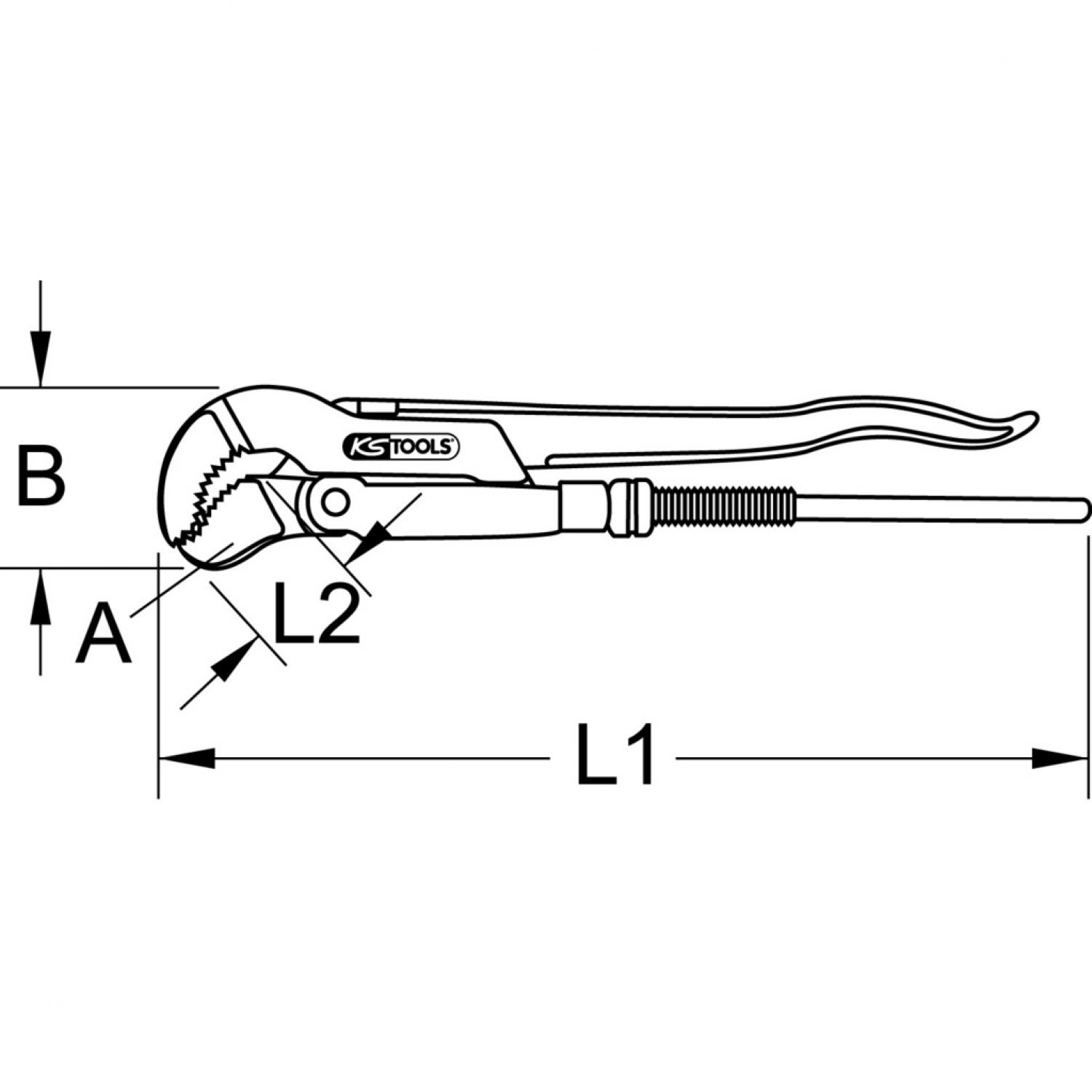 картинка Угловые трубные клещи с изгибом 45°, 1" от магазина "Элит-инструмент"