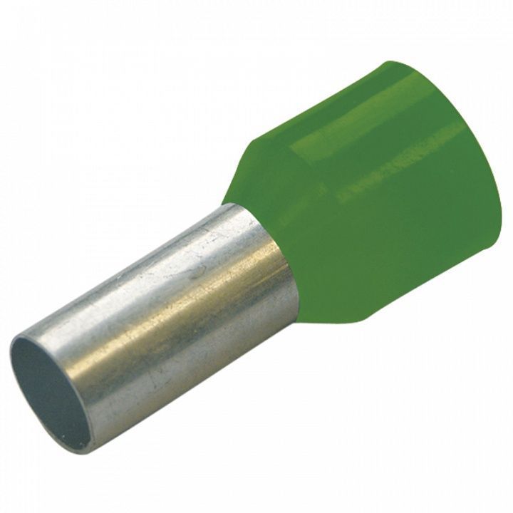 картинка Гильза конечная изолированная (НШВИ), 0,34/ 6 мм цвет зелёный (упак. 500 шт.) от магазина "Элит-инструмент"