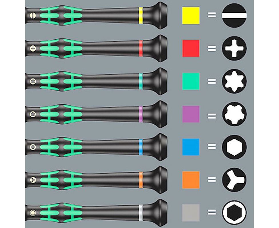 картинка Набор отверток SL PH HEX HEX Nut TORX PL Microstix для электронщиков Kraftform Micro Big Pack 1 Wera WE-134000 от магазина "Элит-инструмент"