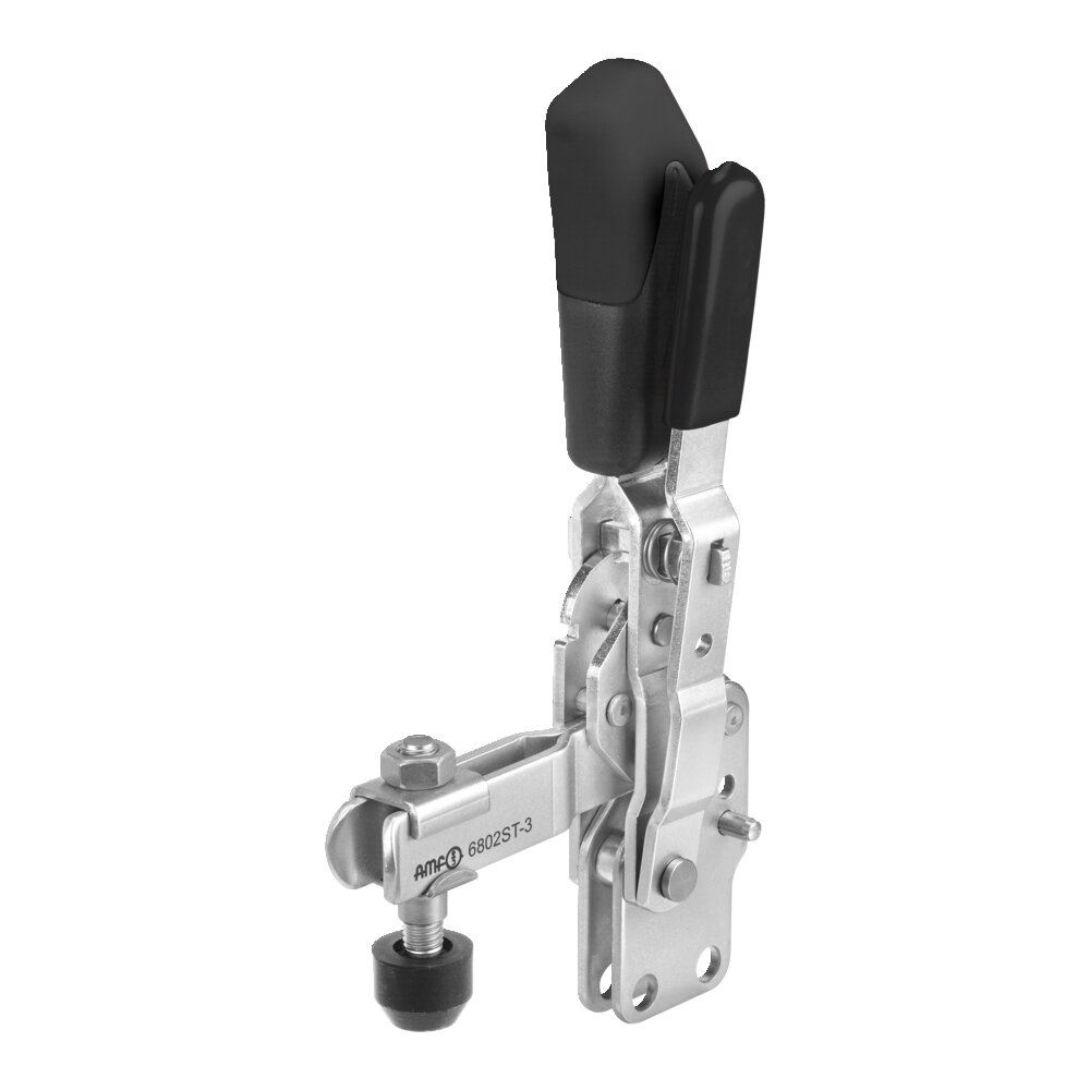 Вертикальный шарнирный зажим с черной ручкой и предохранительной защелкой АМF 558136
