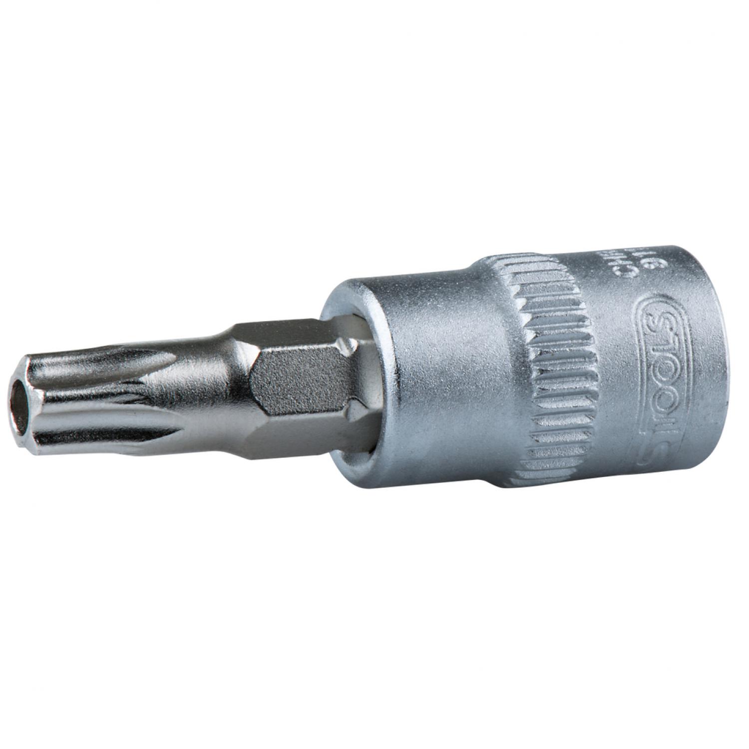 картинка Торцовая головка с профилем Torx 1/4" с битом и торцовым отверстием, TВ10 подвеска от магазина "Элит-инструмент"