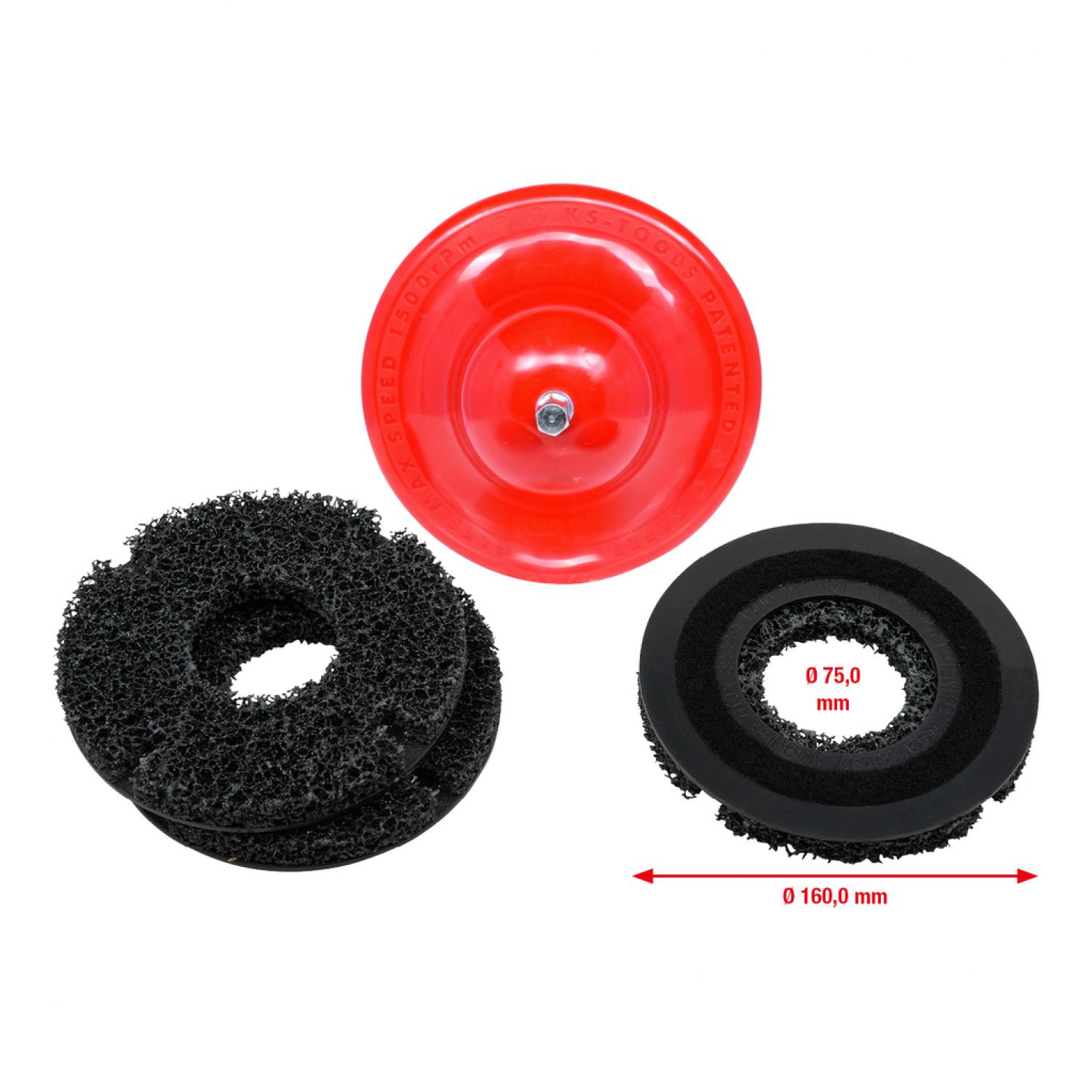 Набор шлифовальных насадок для ступицы колеса, Ø 160 мм, внутренний Ø 75 мм, 4 шт