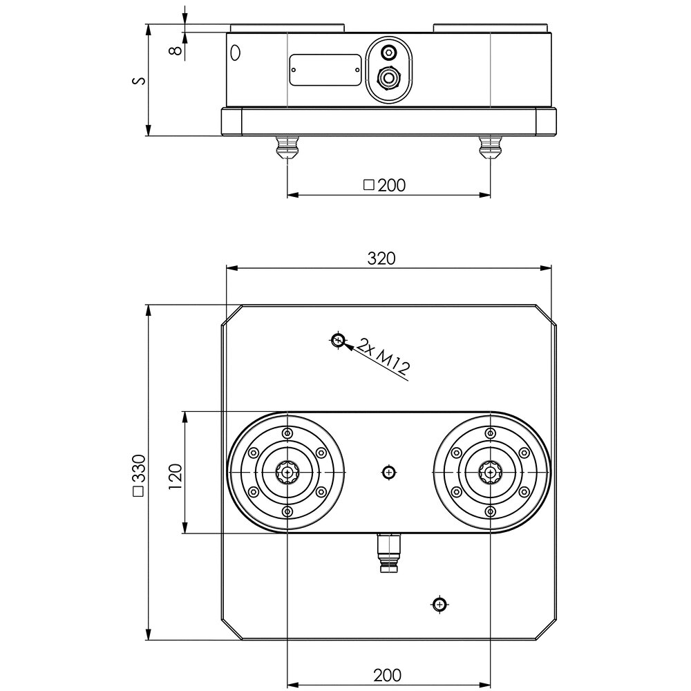 картинка 2-точечный зажимной кронштейн АМF 427807 от магазина "Элит-инструмент"
