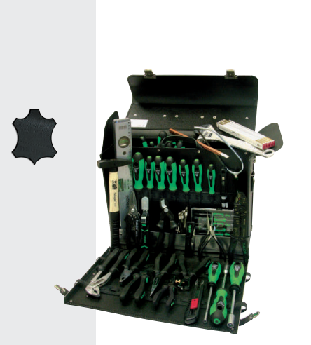 картинка Набор инструментов, Чемодан для электромонтера из черной воловьей кожи, укомплектован 39 инструментами «Phoenix», HAUPA 220156 от магазина "Элит-инструмент"