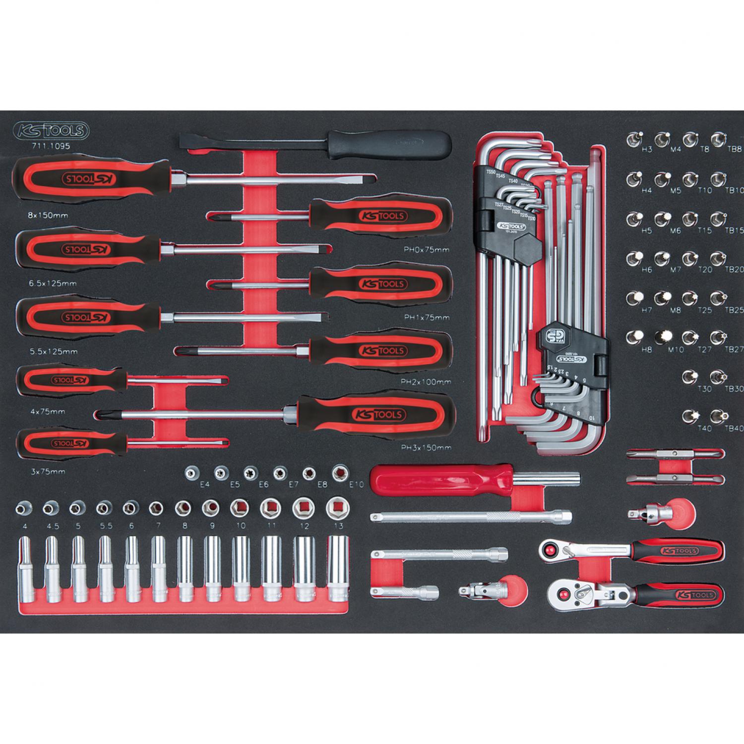 картинка Комплект торцовых ключей SCS 1/4", 95 шт, во вкладке на 1/1 инструментального ящика от магазина "Элит-инструмент"