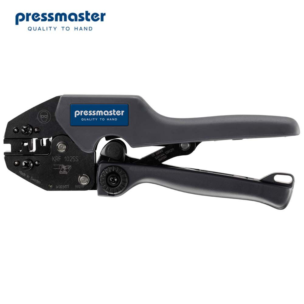 PM-4300-3836 Пресс-клещи Pressmaster KRF-1025S для обжима угловых правосторонних неизолированных наконечников, открытый цилиндр 1.0 - 2.5 мм2