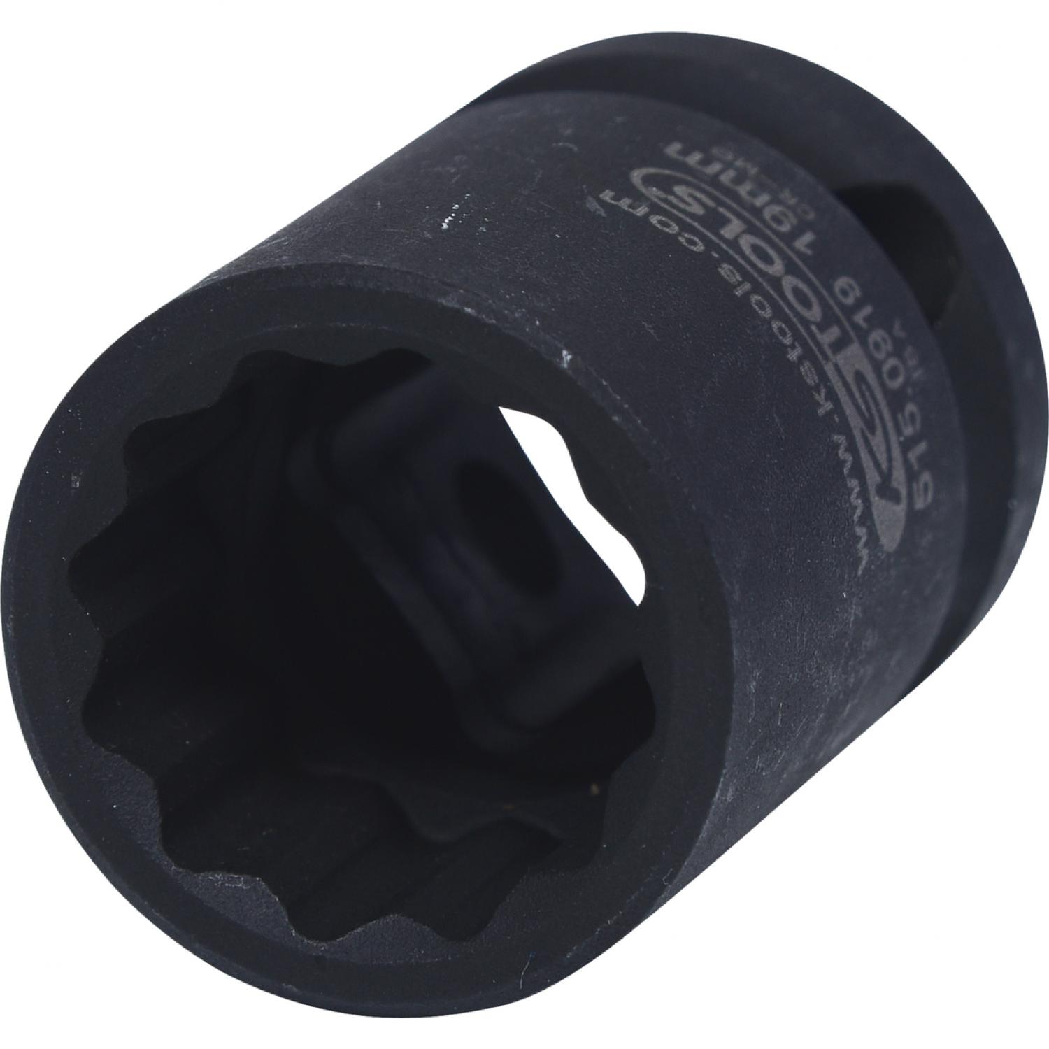 картинка 12-гранная силовая торцовая головка 1/2", короткая, 19 мм от магазина "Элит-инструмент"