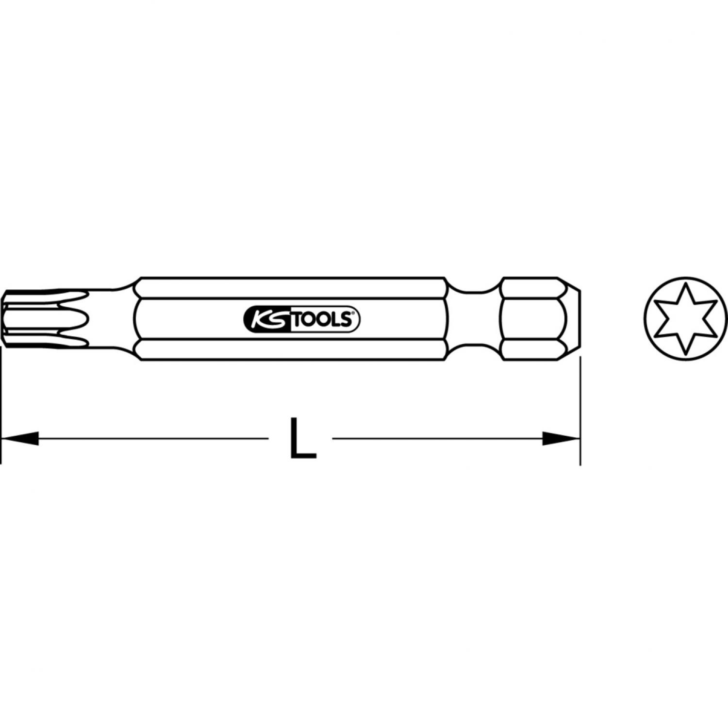 картинка Бит 1/4" с профилем Torx, 75 мм, Т9, 5 шт в упаковке от магазина "Элит-инструмент"