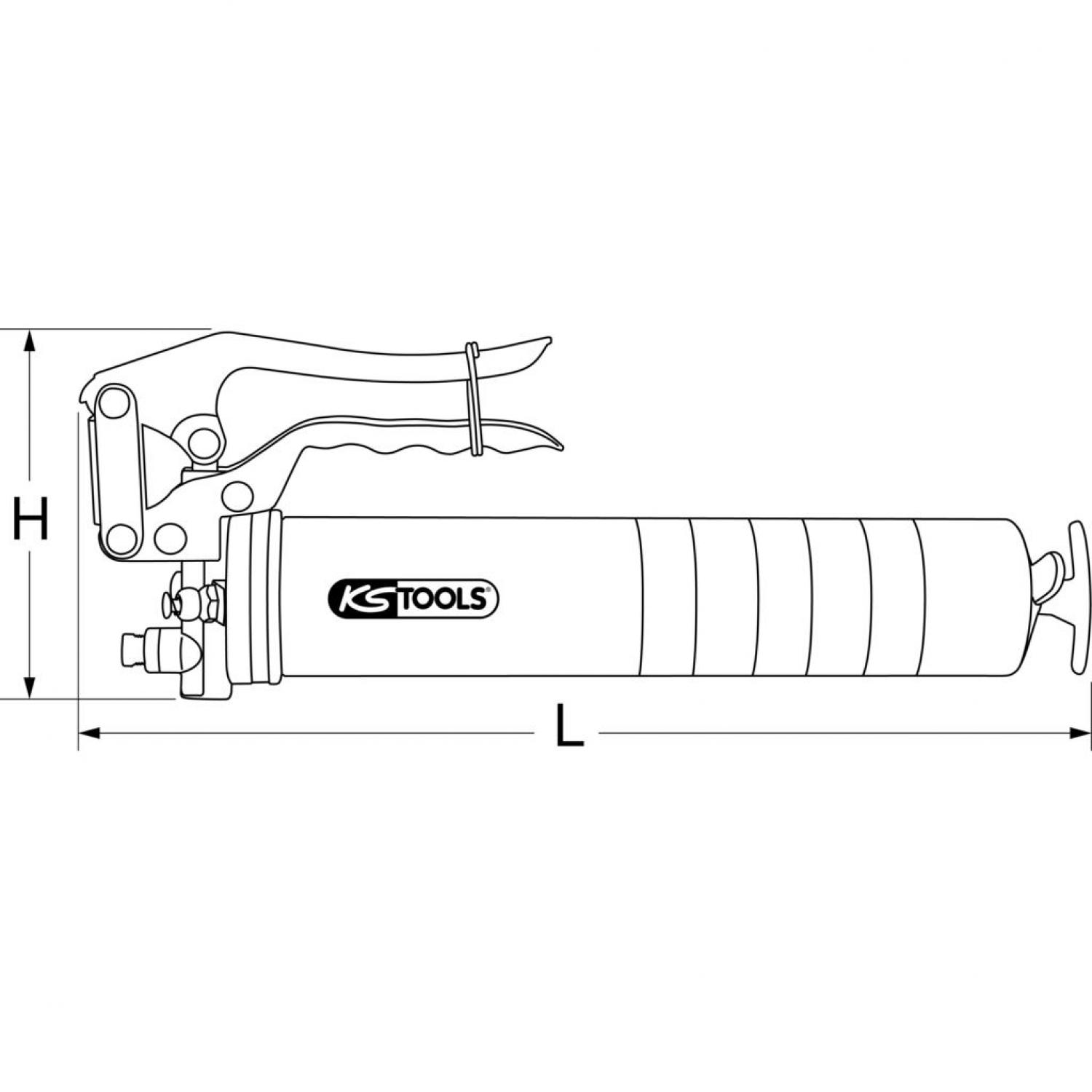 картинка Одноручный смазочный шприц с жесткой заправочной трубкой, 350 мм от магазина "Элит-инструмент"