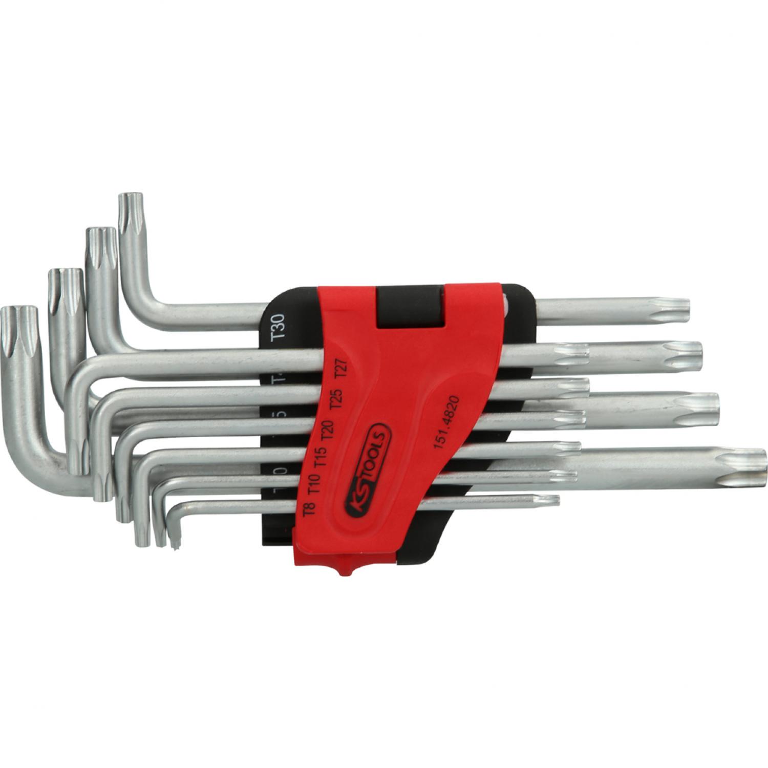 картинка Набор угловых штифтовых гаечных ключей для шлицев Torx с отверстием, длинные, 10 шт, TB8-TB50 от магазина "Элит-инструмент"