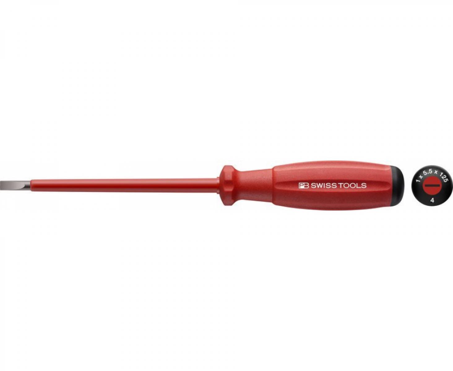 картинка Отвертка SwissGrip шлицевая диэлектрическая VDE PB Swiss Tools PB 58100.00-45/2 0.4 x 2 от магазина "Элит-инструмент"