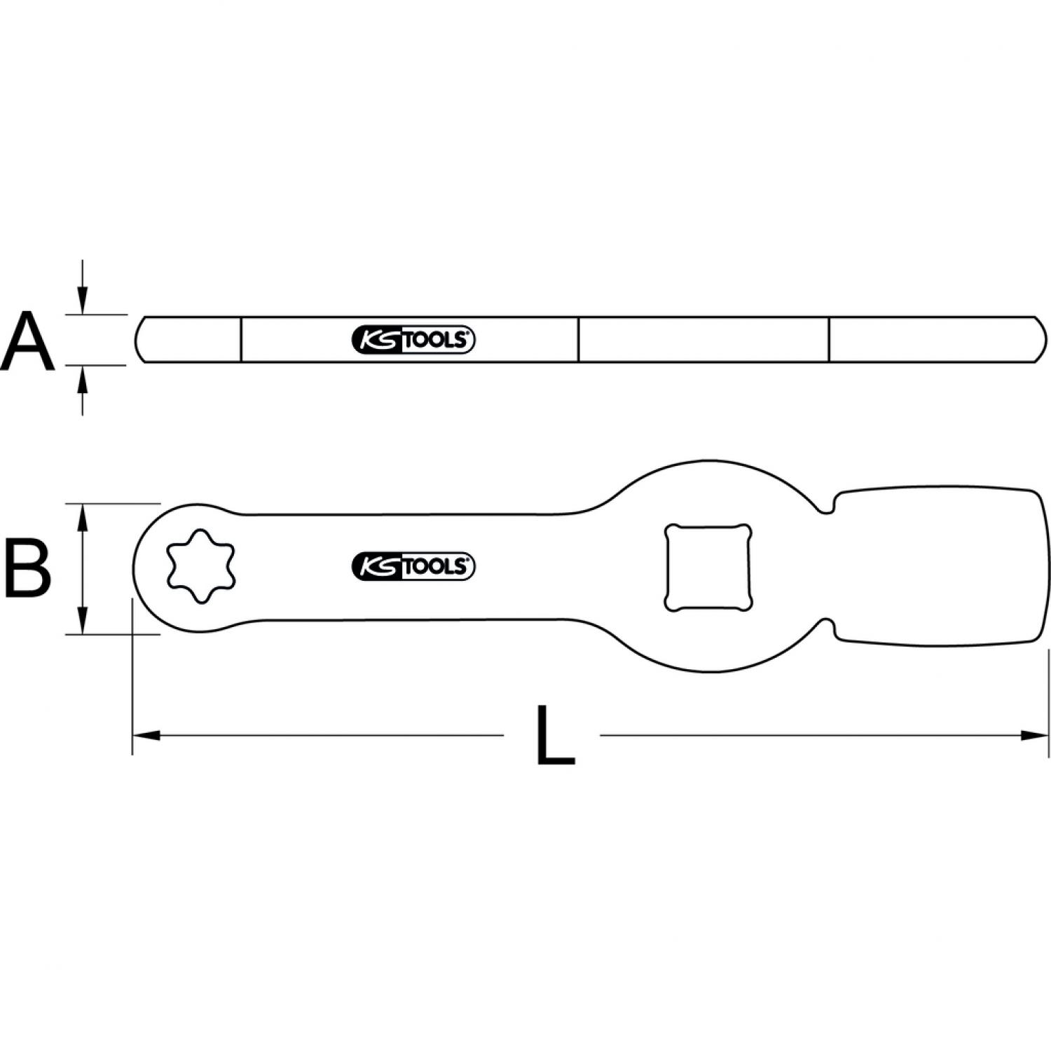картинка Ударный ключ 3/4" для шлицев типа Torx-E с 2 ударными поверхностями, Е20 от магазина "Элит-инструмент"