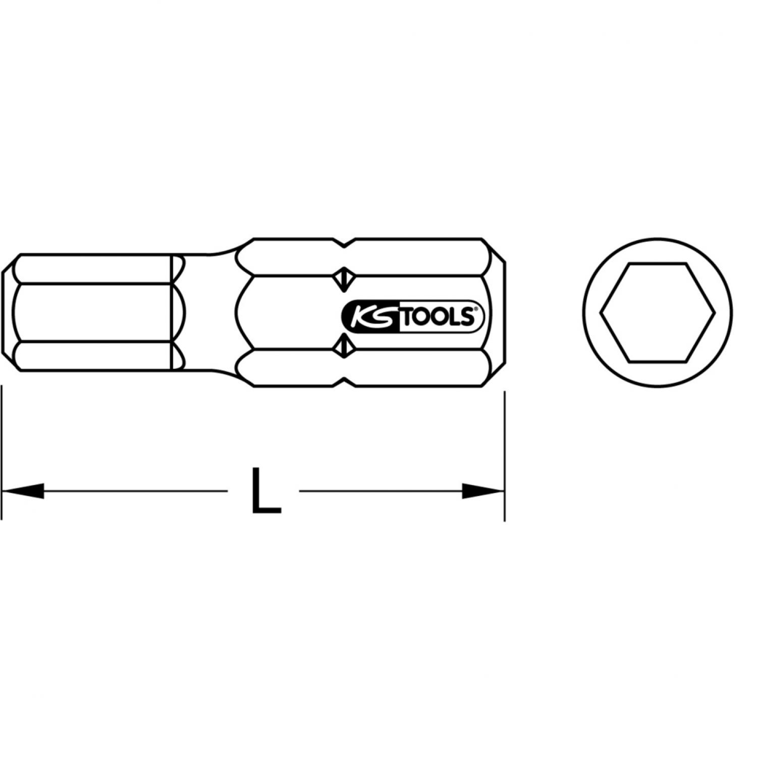 картинка Бит TIN 1/4" с внутренним шестигранником, 25 мм, 4 мм, 5 шт в упаковке от магазина "Элит-инструмент"