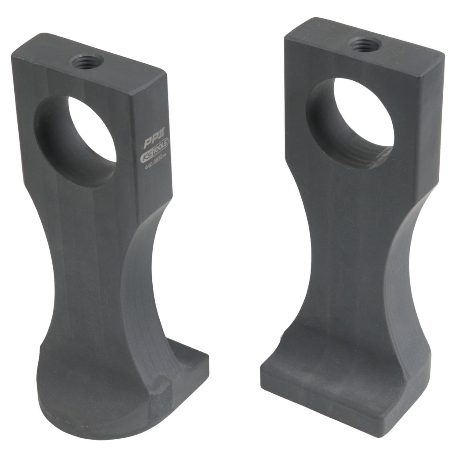 Комплект демонтажных прижимных лапок для винтовых блоков подшипников ступицы колеса с 4 шпильками, 2 шт