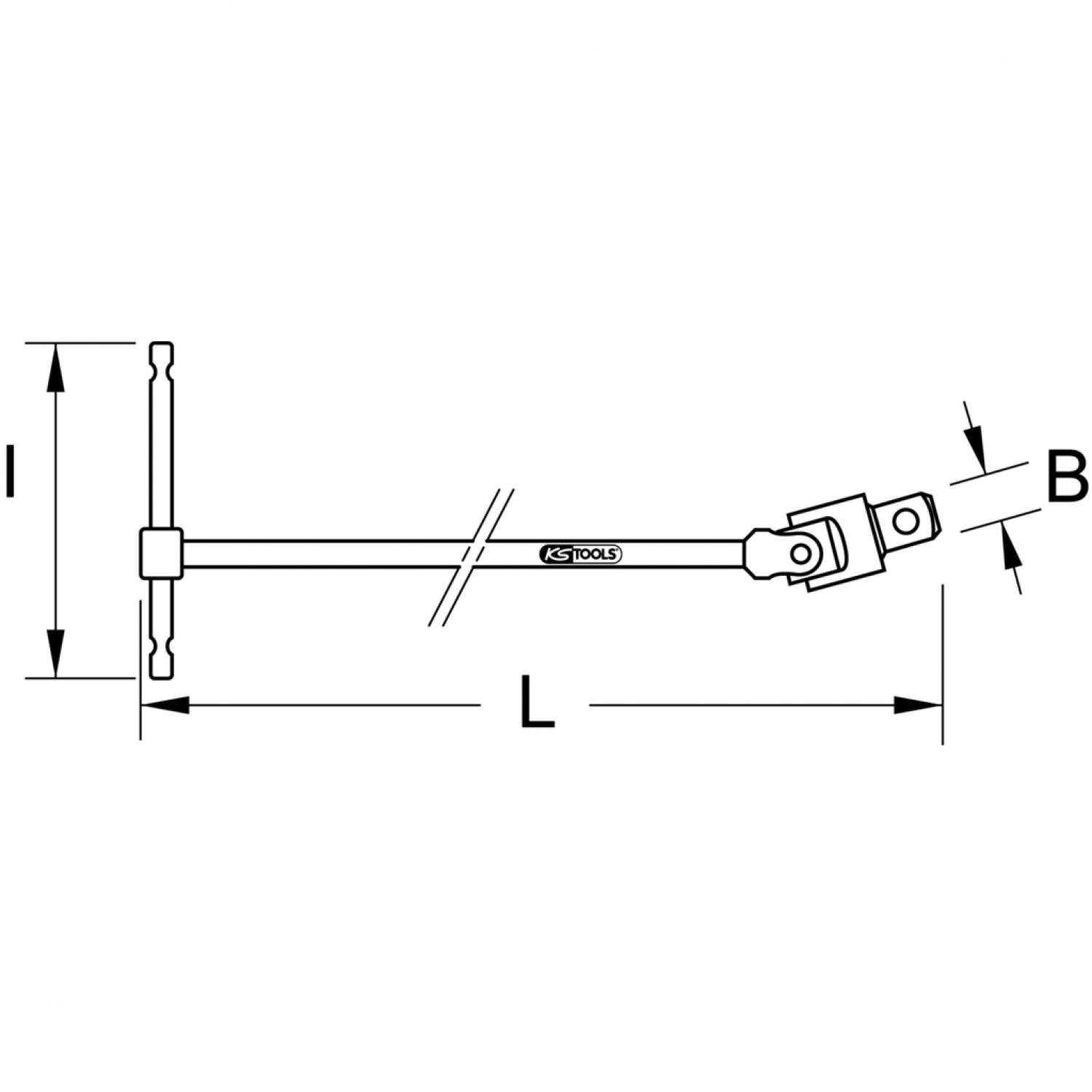 картинка Шарнирный приводной ключ с Т-образной рукояткой, размера XL, 1/2'' от магазина "Элит-инструмент"