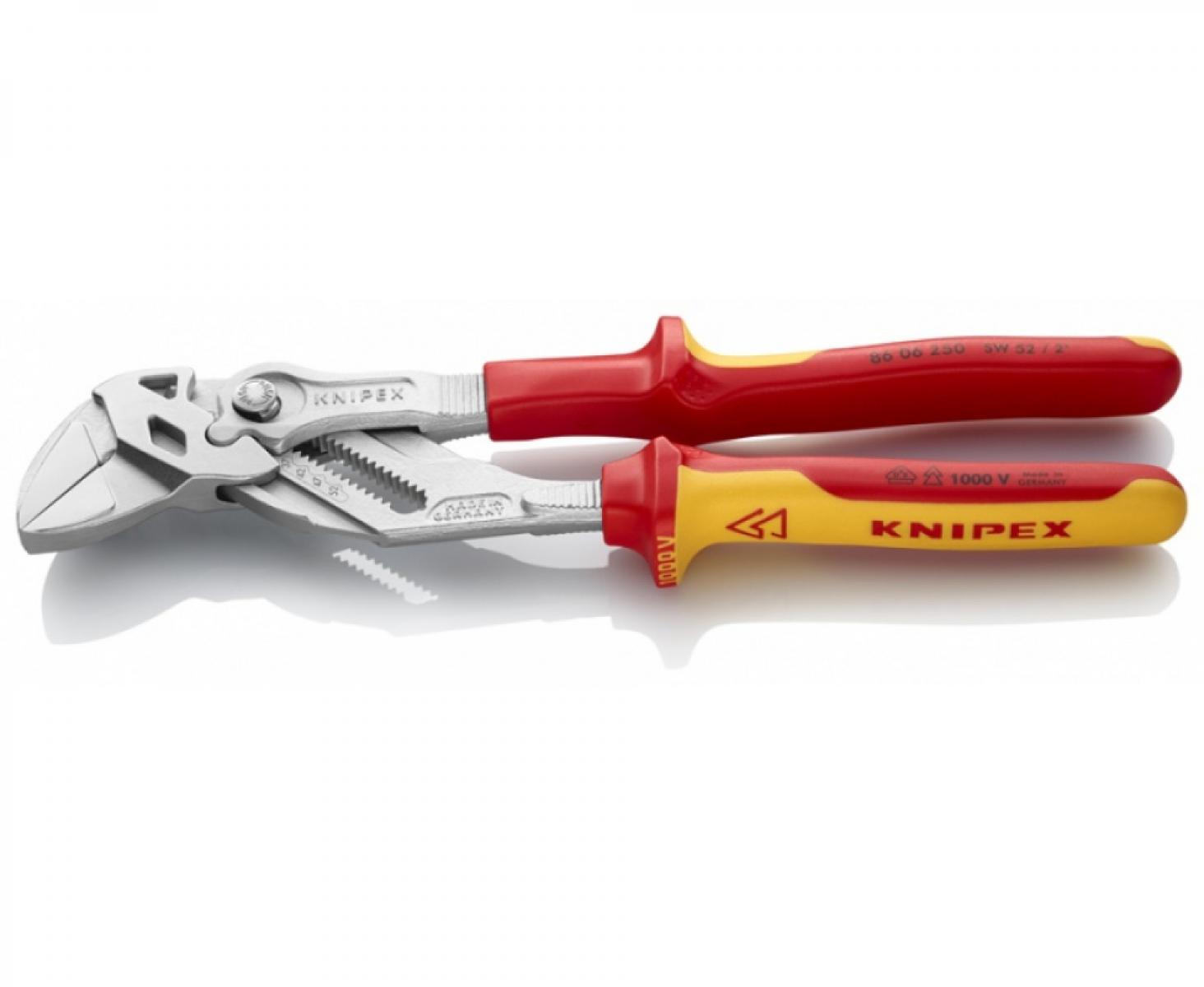 Клещи переставные-гаечный ключ VDE Knipex KN-8606250 хромированные