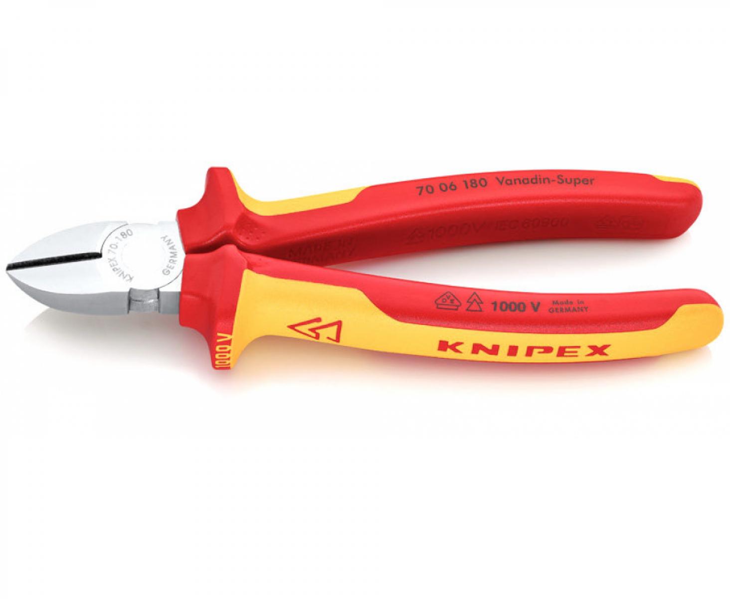 Кусачки боковые VDE Knipex KN-7006180SB в блистере