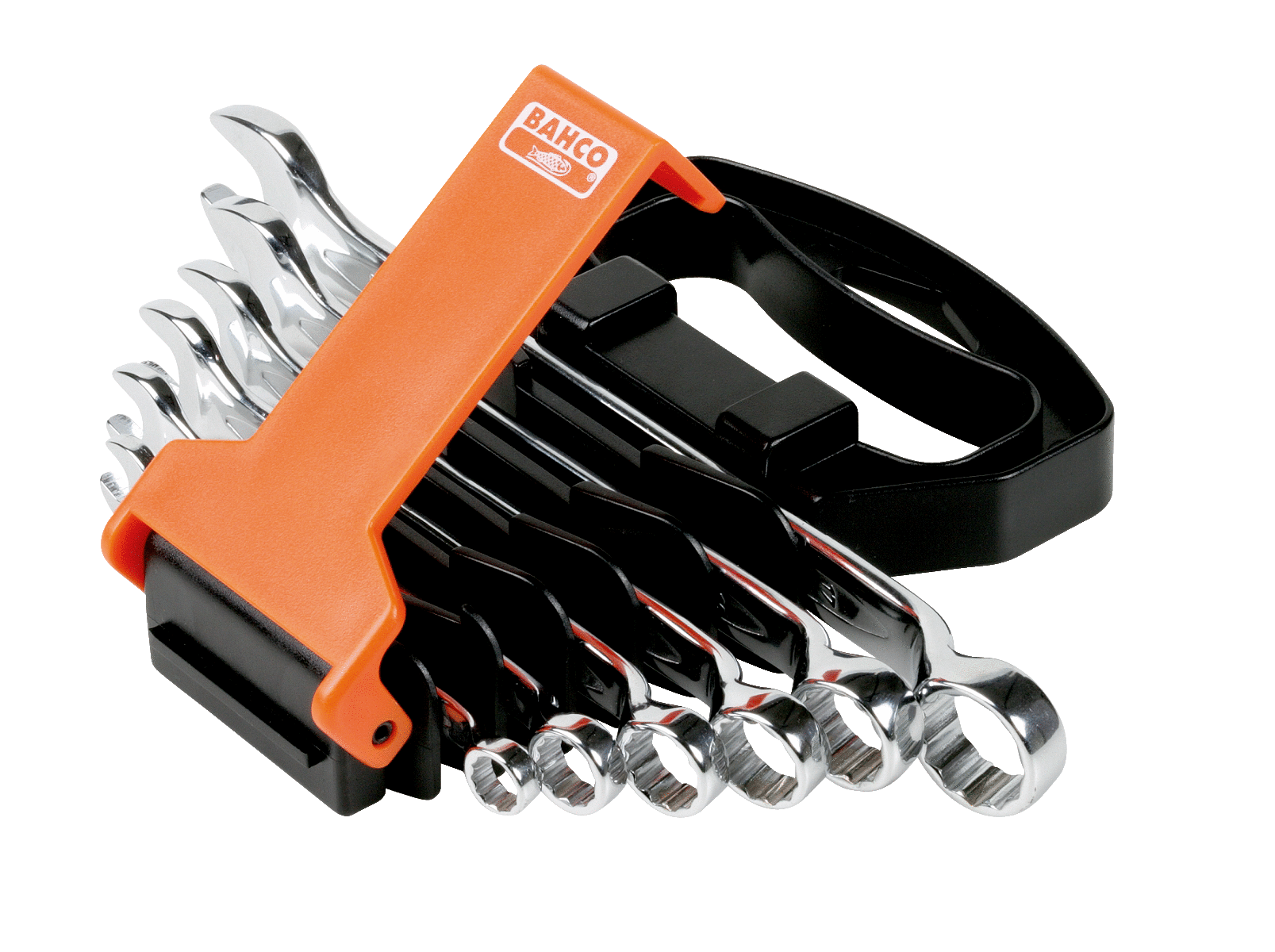 Набор комбинированных ключей, с изгибом, пластиковый держатель BAHCO 1952M/SH6