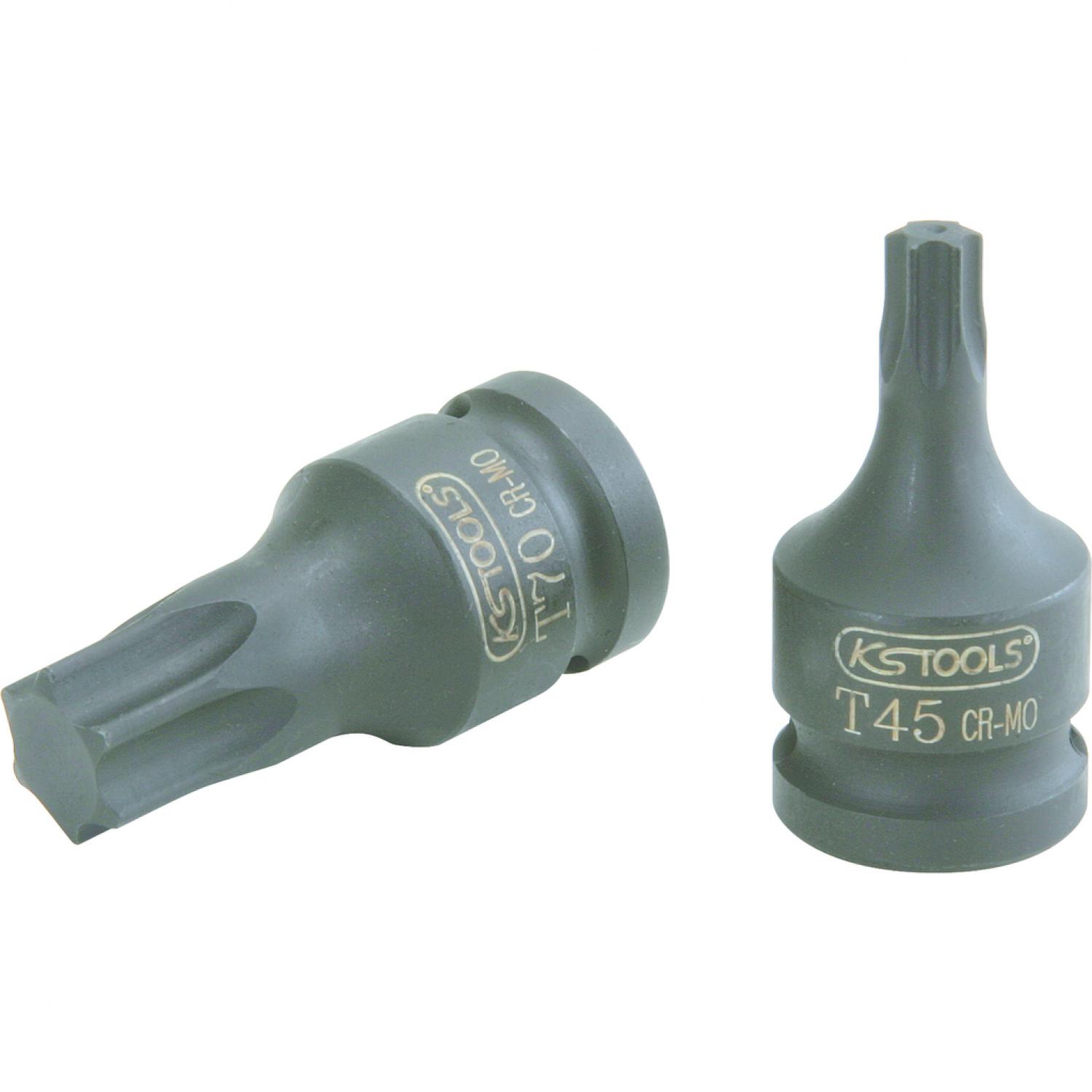 Силовая торцовая головка с битом 1/2" с профилем Torx, короткая, T80