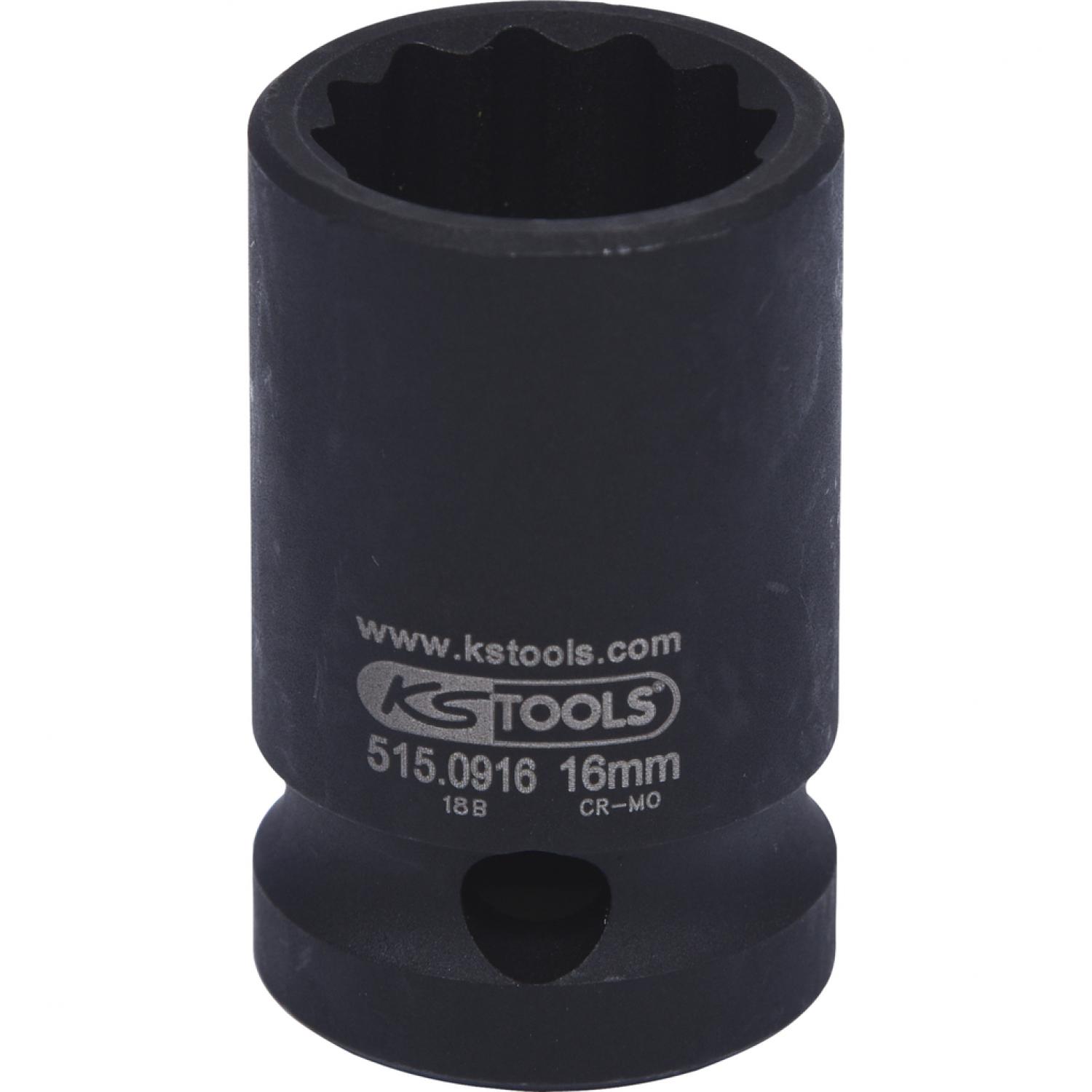 картинка 12-гранная силовая торцовая головка 1/2", короткая, 16 мм от магазина "Элит-инструмент"