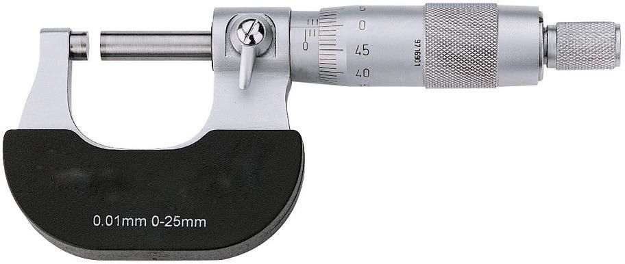 Внешний микрометр, FORTIS 4317784750356 (диапазон измерения - 75–100 мм / шпиндель ø - 6,5 мм / шаг шпинделя - 0,5 мм / барабан ø - 17 мм / чтение - 0,01 мм)