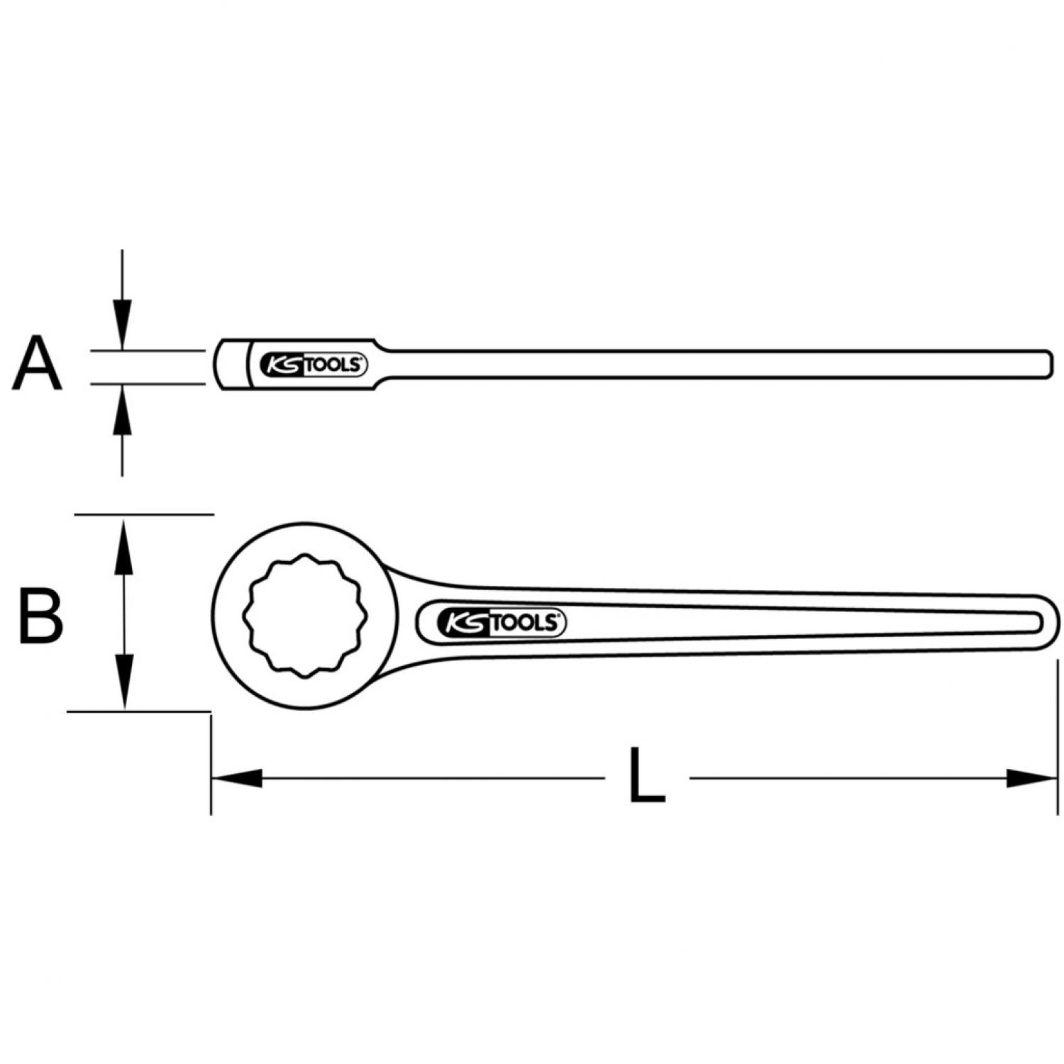 картинка Односторонний накидной ключ, прямой, 34 mm от магазина "Элит-инструмент"
