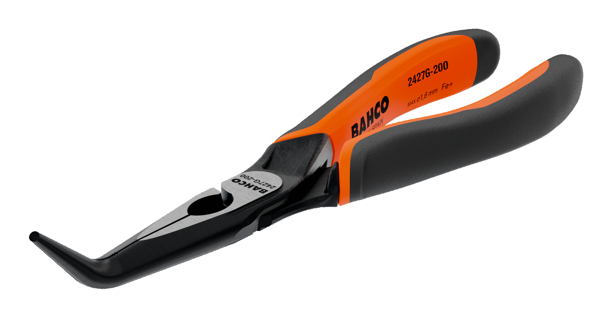 Плоскогубцы ERGO™ с удлиненными изогнутыми губками с двухкомпанентными рукоятками и фосфатным покрытием,45° (200 mm) BAHCO 2427 G-200