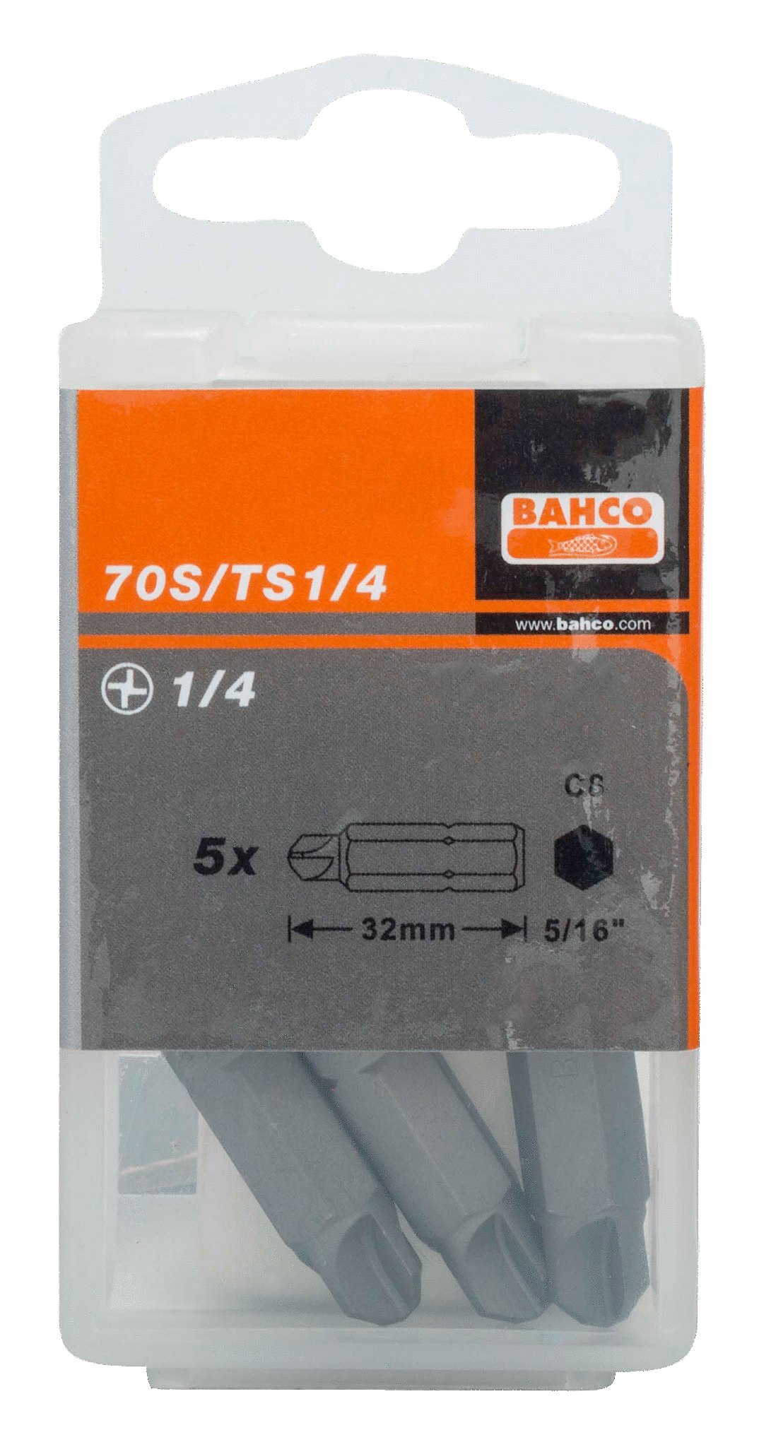 картинка Биты для ударных отверток Torq-Set® Imperial 32мм BAHCO 70S/TS5/16 от магазина "Элит-инструмент"