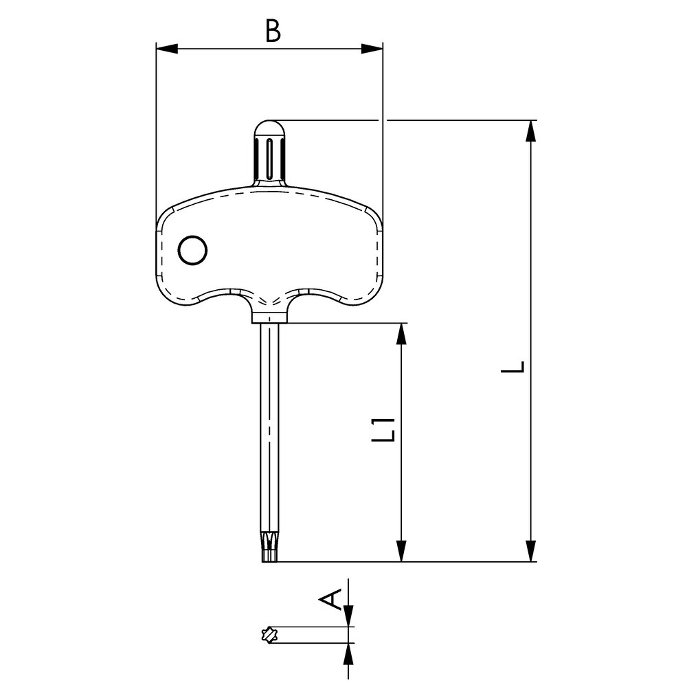 картинка Ключ TORX с маленькой рукояткой АМF 46730 от магазина "Элит-инструмент"