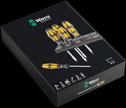 картинка Набор ударных отвёрток WERA 932 S/6 Kraftform шлиц и Phillips с внутренним четырёхгранным зажимом, 6 предметов WE-018283 от магазина "Элит-инструмент"