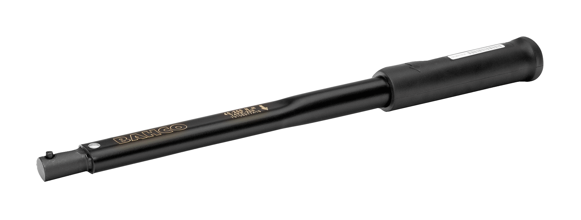Механический щелчковый динамометрический ключ с возможностью предустановки крутящего момента, раструбной сменной головкой и резиновой рукояткой BAHCO 74PS-200