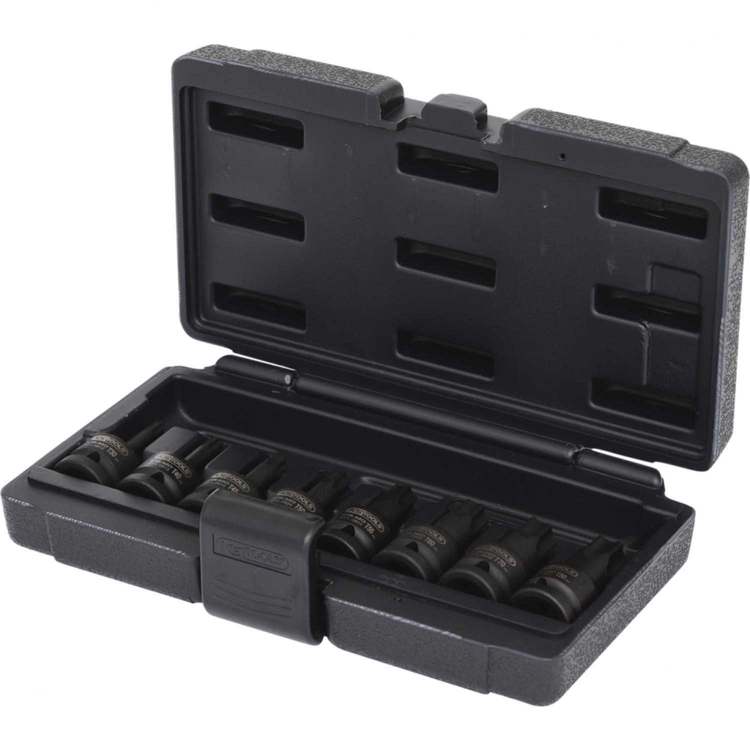 Набор торцевых головок с битами тип шлица Torx1/2" с битой, 8 шт, Т30-Т80