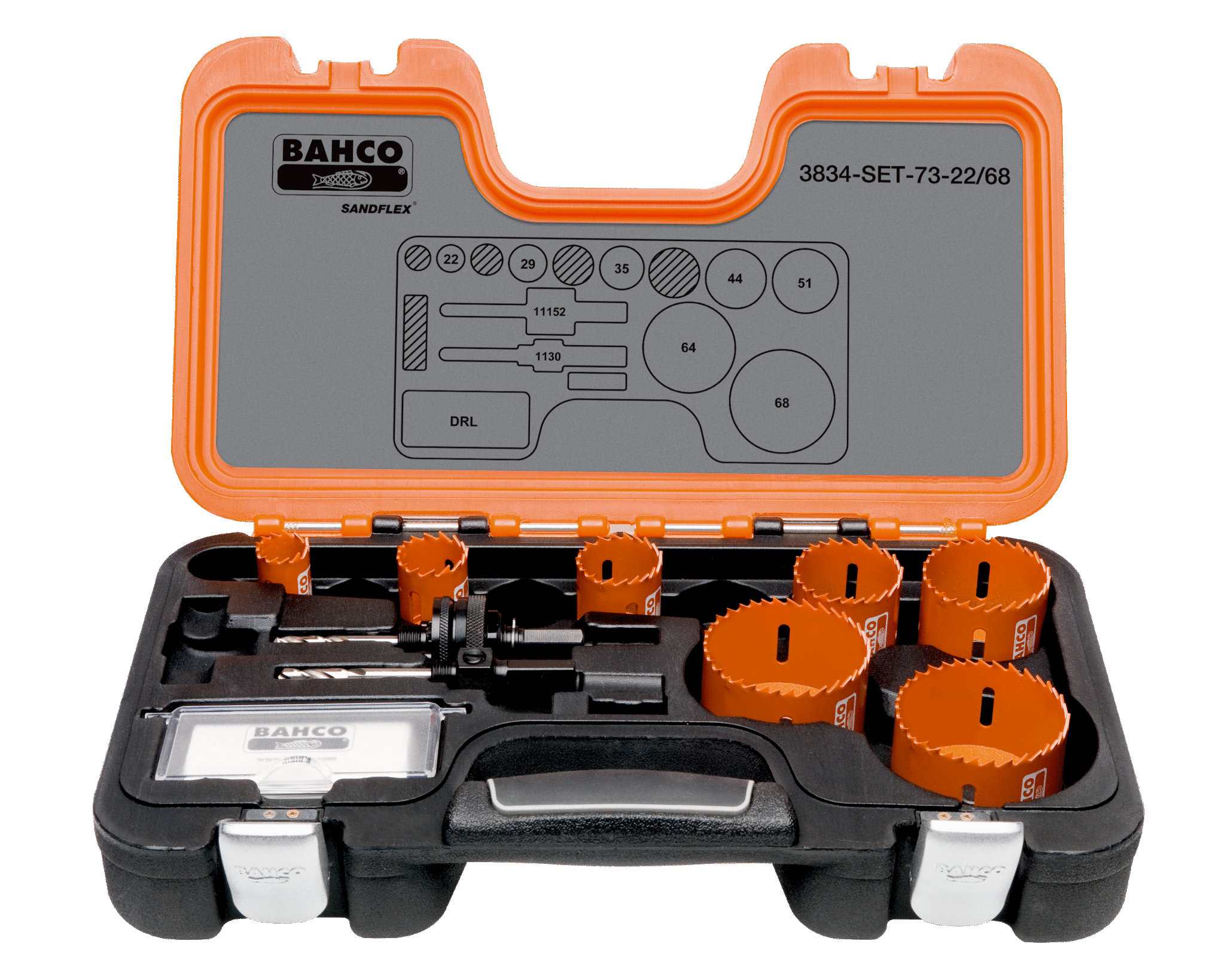 Наборы биметаллических кольцевых пил Sandflex BAHCO 3834-SET-73