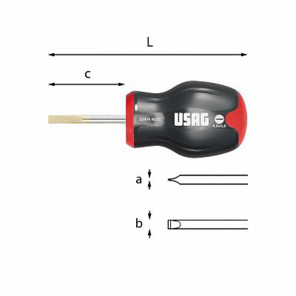 Отвертка для винтов с прямым шлицем D 324 N U03240464D