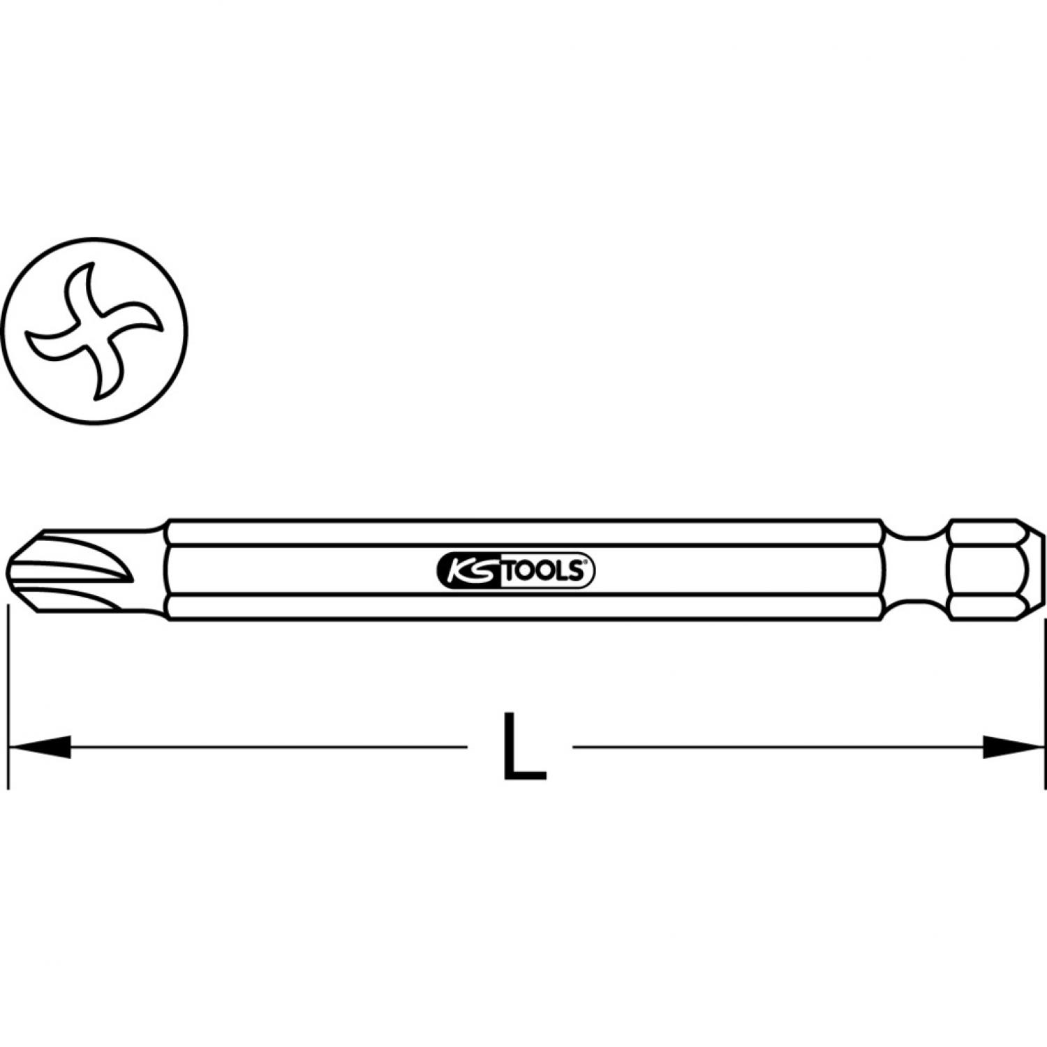 картинка Бит 1/4" с профилем Torq-Set®, 75 мм, #2, 5 шт в упаковке от магазина "Элит-инструмент"