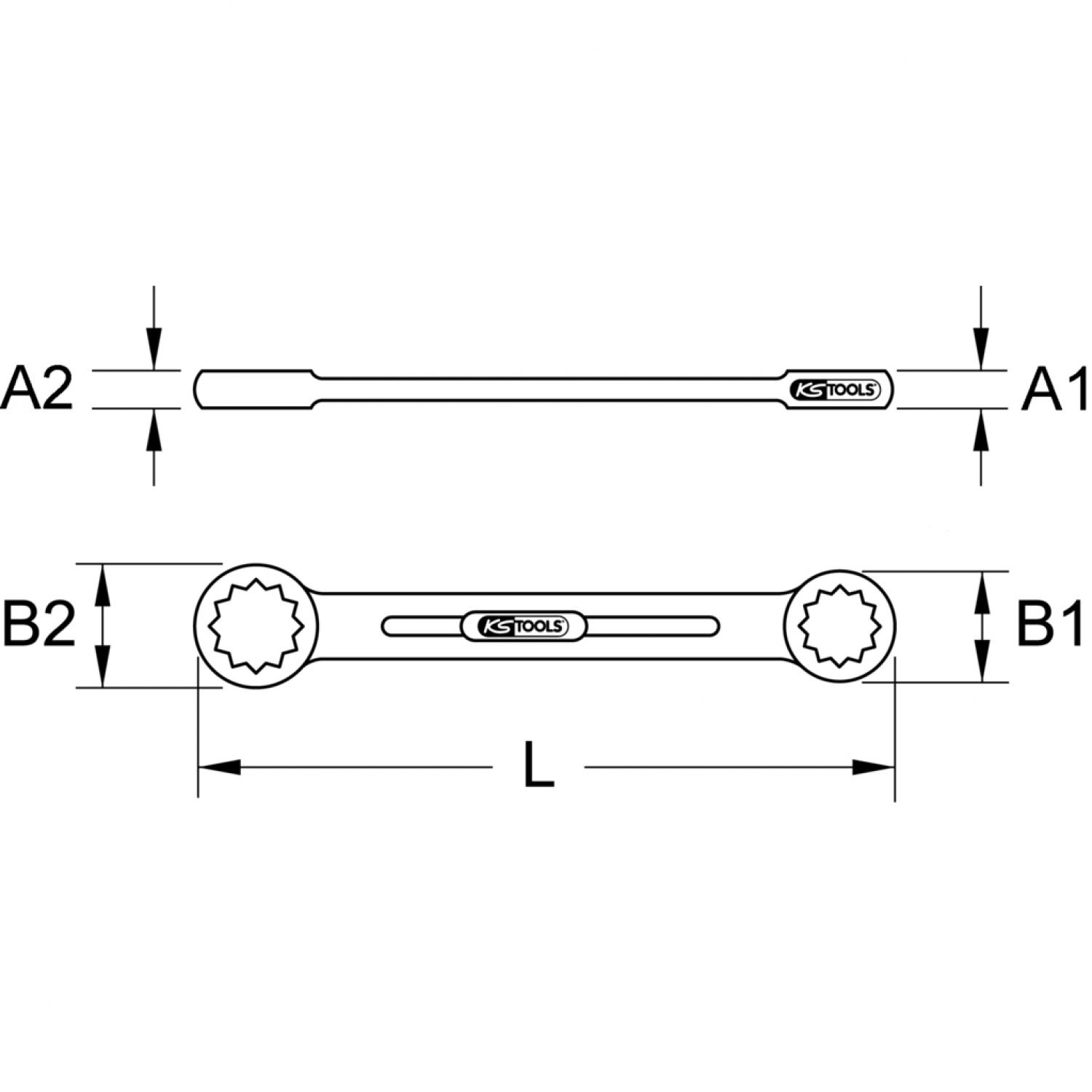 картинка Двусторонний накидной ключ BRONZEplus, прямой, 1x1.1/8" от магазина "Элит-инструмент"