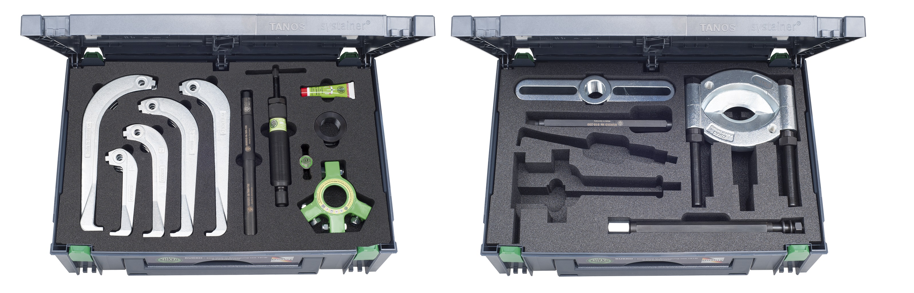 картинка Универсальный гидравлический съёмник с самоцентрирующимися захватами и сепаратором в наборе Kukko 845-855 магазин "Элит-инструмент" являющийся официальным дистрибьютором в России  картинка Универсальный гидравлический съёмник с самоцентрирующимися захватами и сепаратором в наборе Kukko 845-855 от магазина "Элит-инструмент"