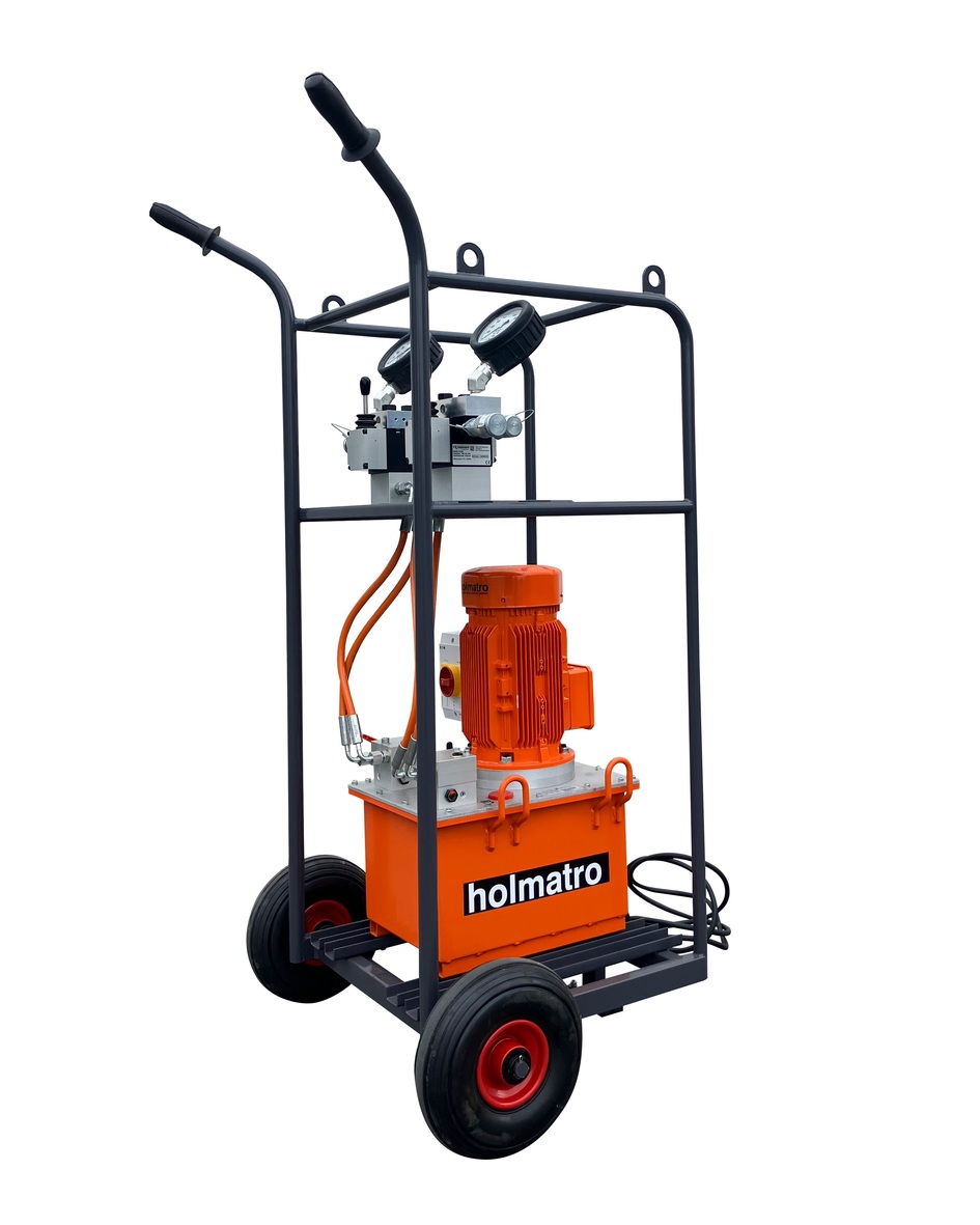 Сдвоенный трелевочный насос 09 T 12 F + Тележка Holmatro 101.003.032