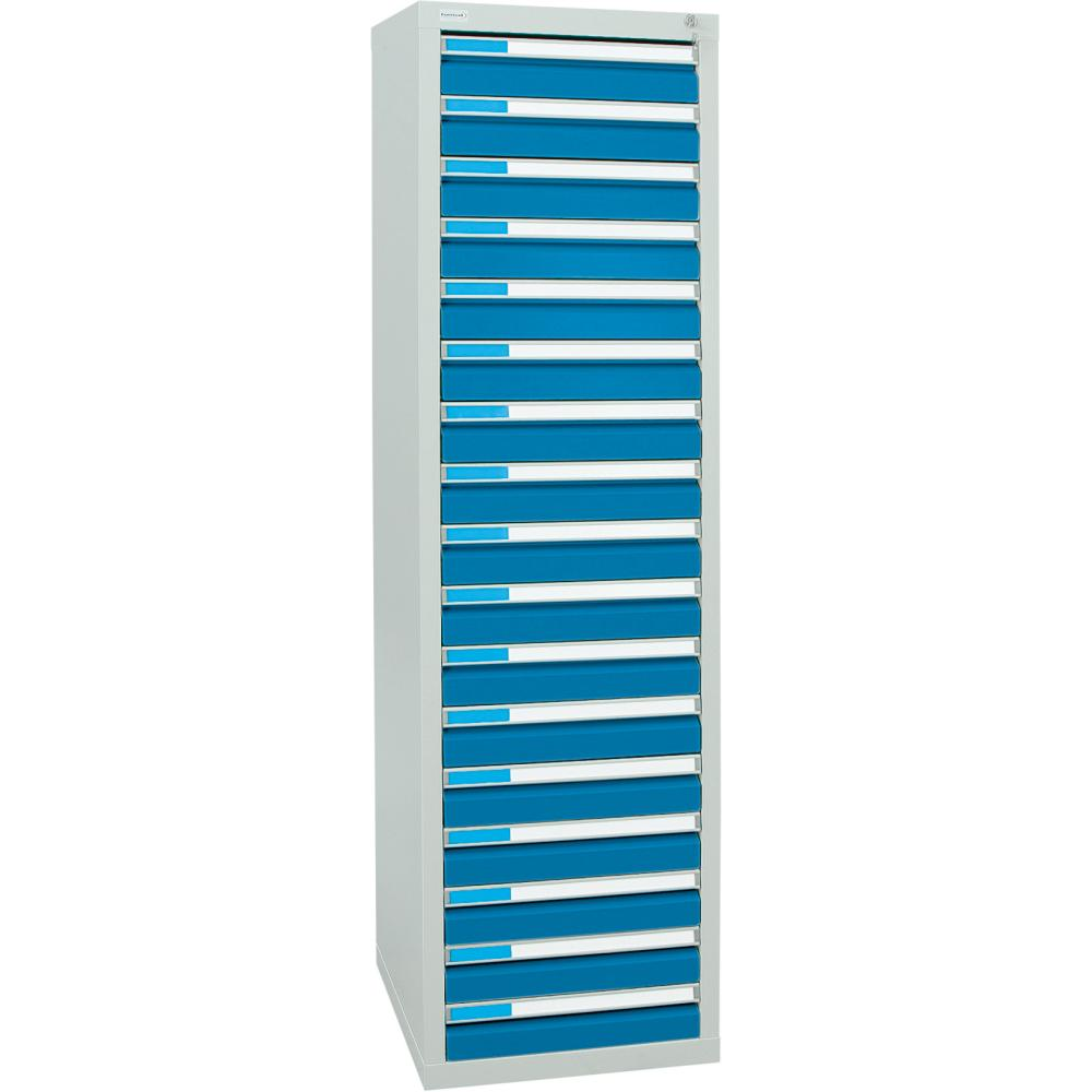 картинка Шкаф формата Ш1800хГ500хВ500мм RAL 7035/5012 17 ящиков 75кг 3031 5108 Fplus от магазина "Элит-инструмент"