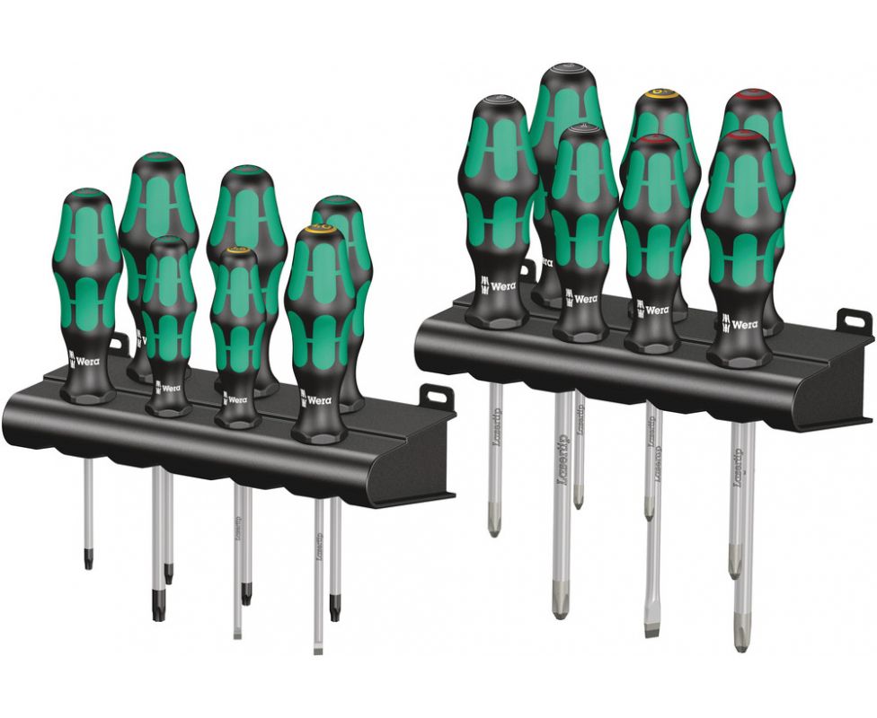 картинка Набор отверток, 14 предметов + 2 подставки SL PH PZ TORX Kraftform Big Pack 300 Wera WE-105630  от магазина "Элит-инструмент"