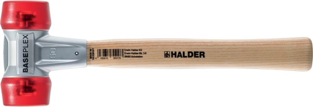картинка HALDER 3906.025 Молоток Halder Simplex с жесткими красными вставками ацетат целлюлозы, цинковое литье под давлением, 215гр. от магазина "Элит-инструмент"