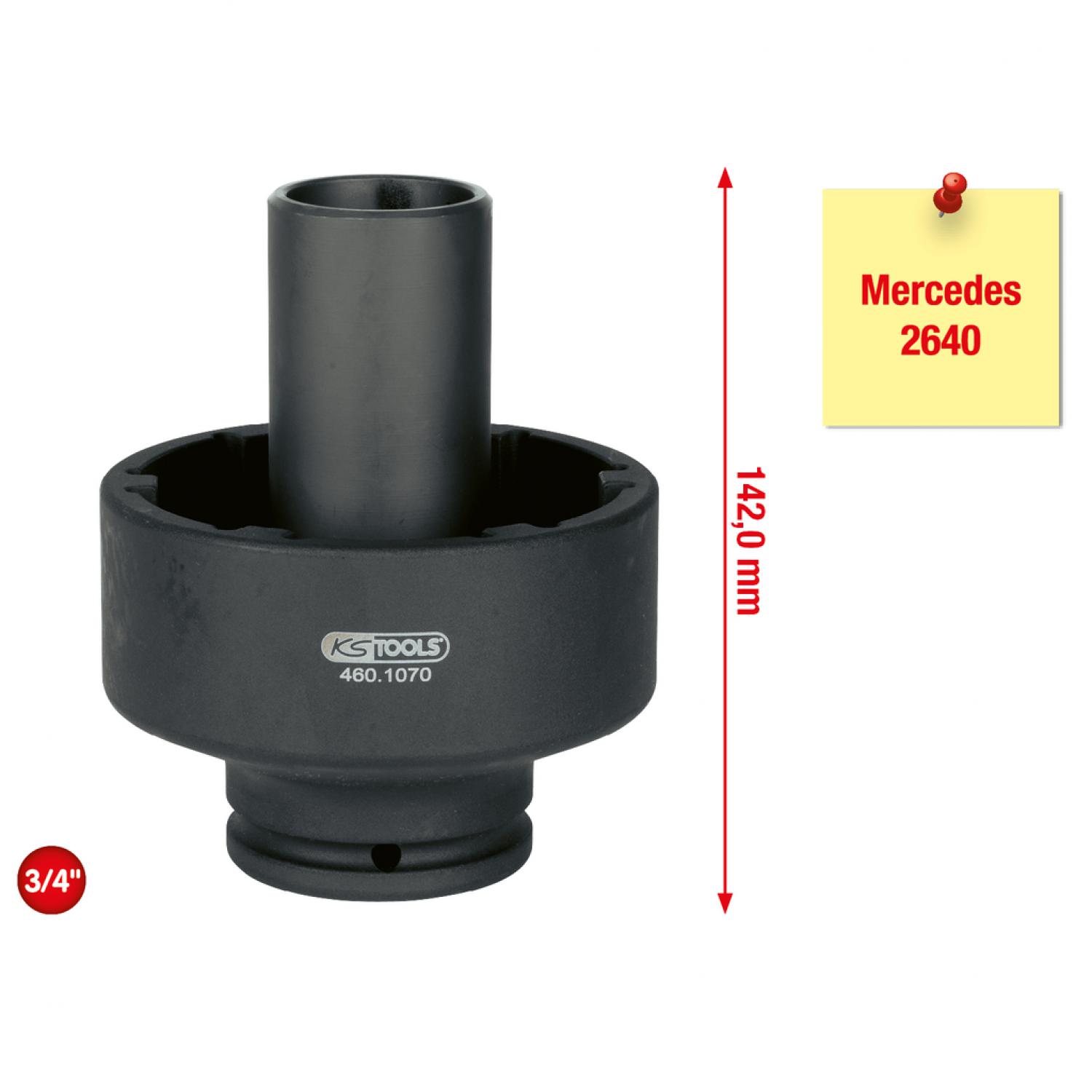 Ключ для шлицевых гаек 3/4" с 6 цапфами для направляющей трубы Mercedes, внутренние цапфы Ø 46 мм