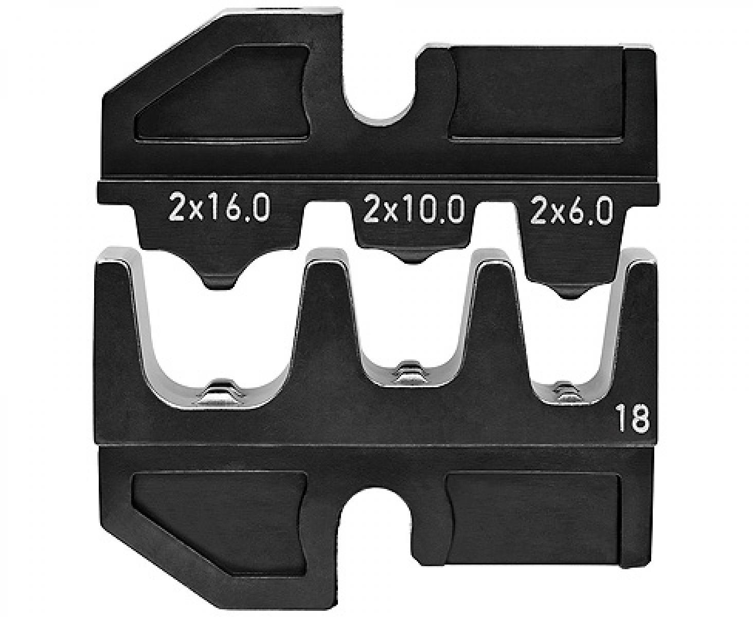 картинка Плашка опрессовочная для сдвоенных контактных гильз Knipex KN-974918 от магазина "Элит-инструмент"