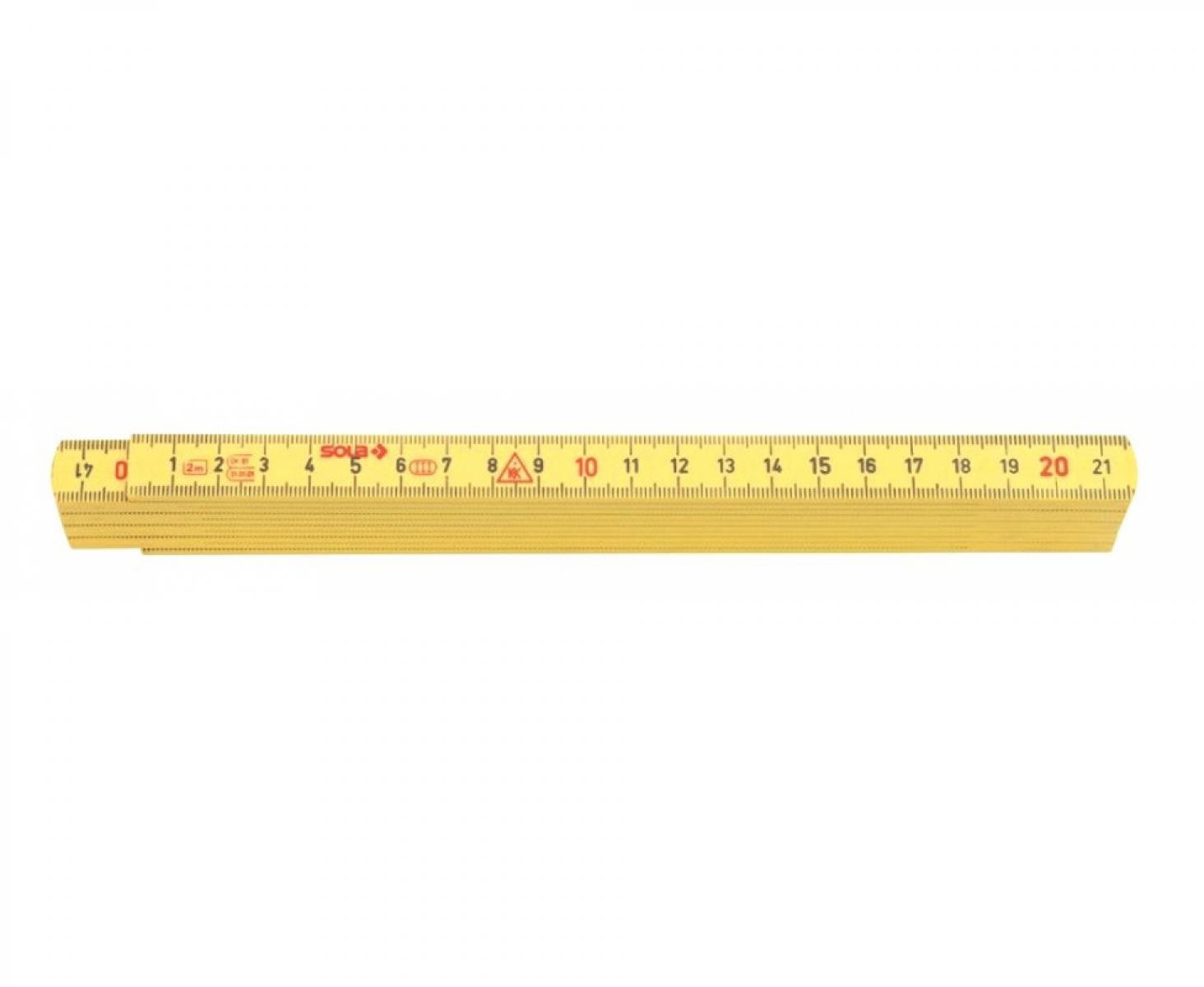 картинка Метр складной из полиамида HK 2/10 Sola 53030101 2 м желтый от магазина "Элит-инструмент"