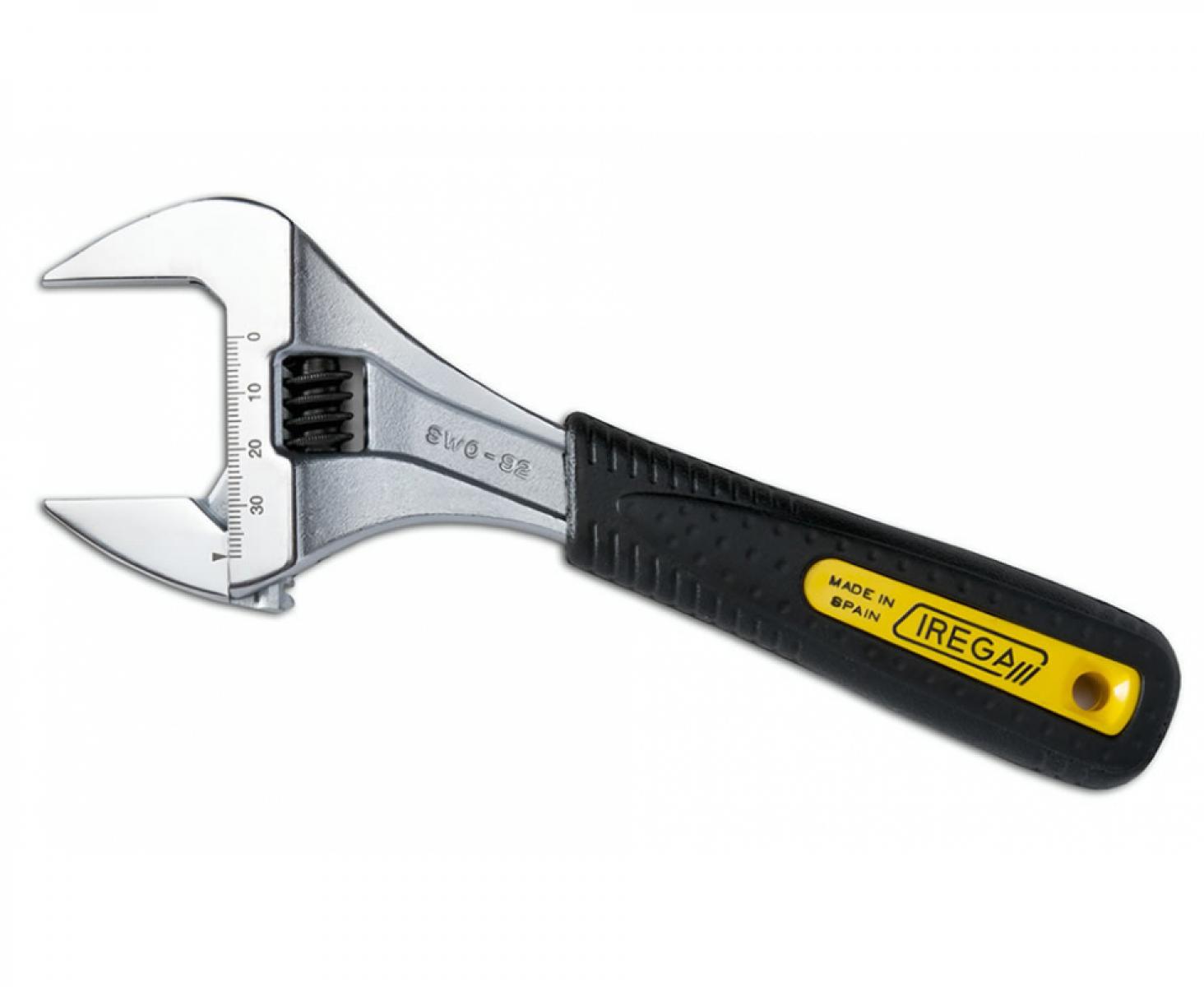Ключ гаечный разводной хромированный с широким раскрытием губок и со шкалой 34 мм ERGOTOP Irega ERGO-SWO-92XS/CBE-6