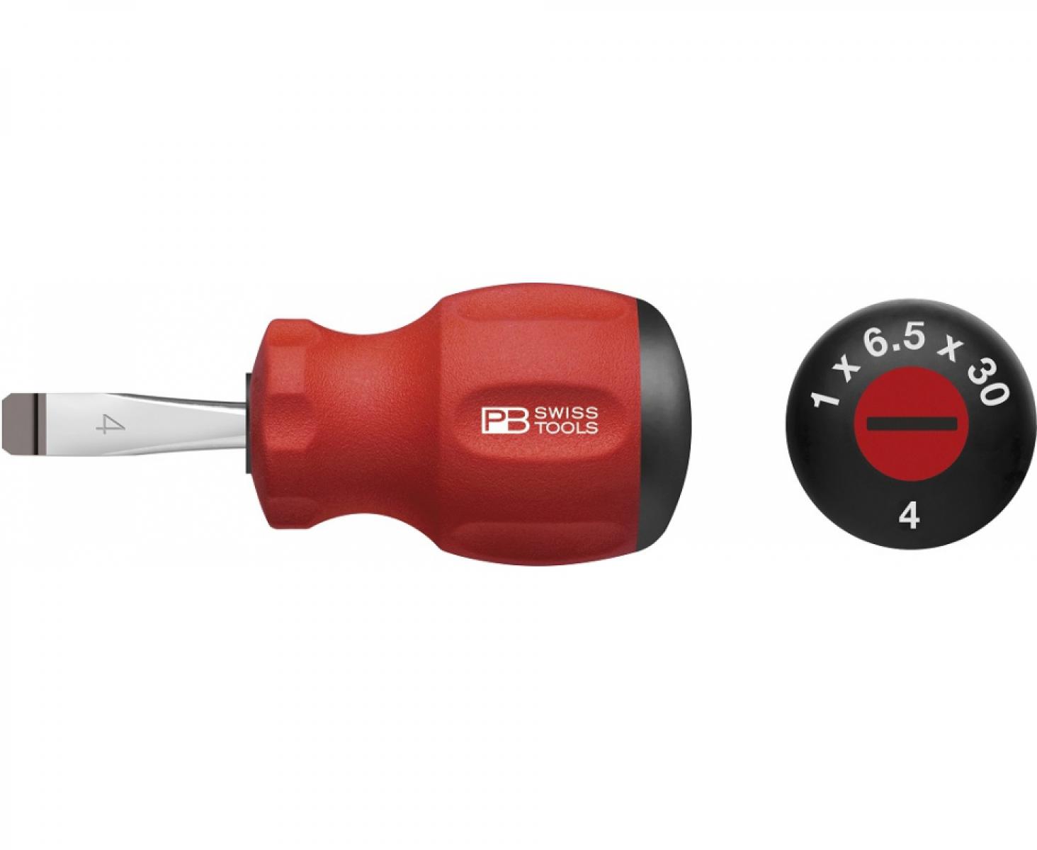 картинка Отвертка шлицевая короткая SwissGrip PB Swiss Tools PB 8135.4-30 1 x 6.5 от магазина "Элит-инструмент"